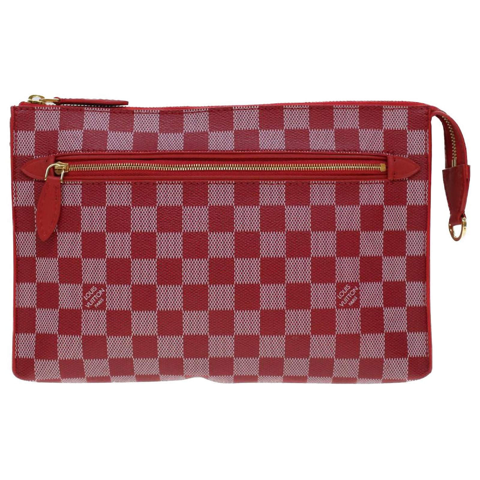 bag, louisvuitton red clutch bag lv - Wheretoget