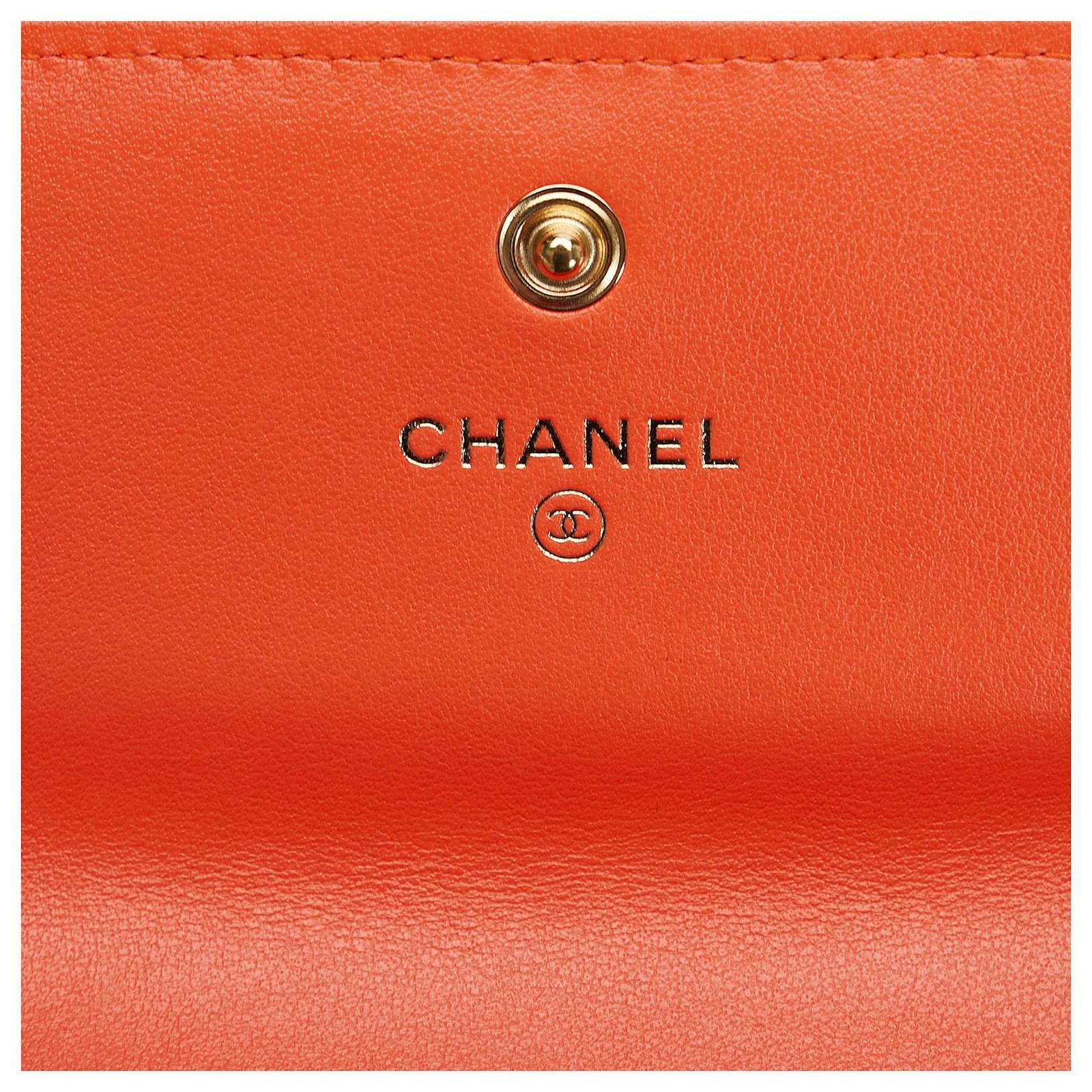 Chanel Orange 19 Flap Long Wallet Leather ref.920130 - Joli Closet