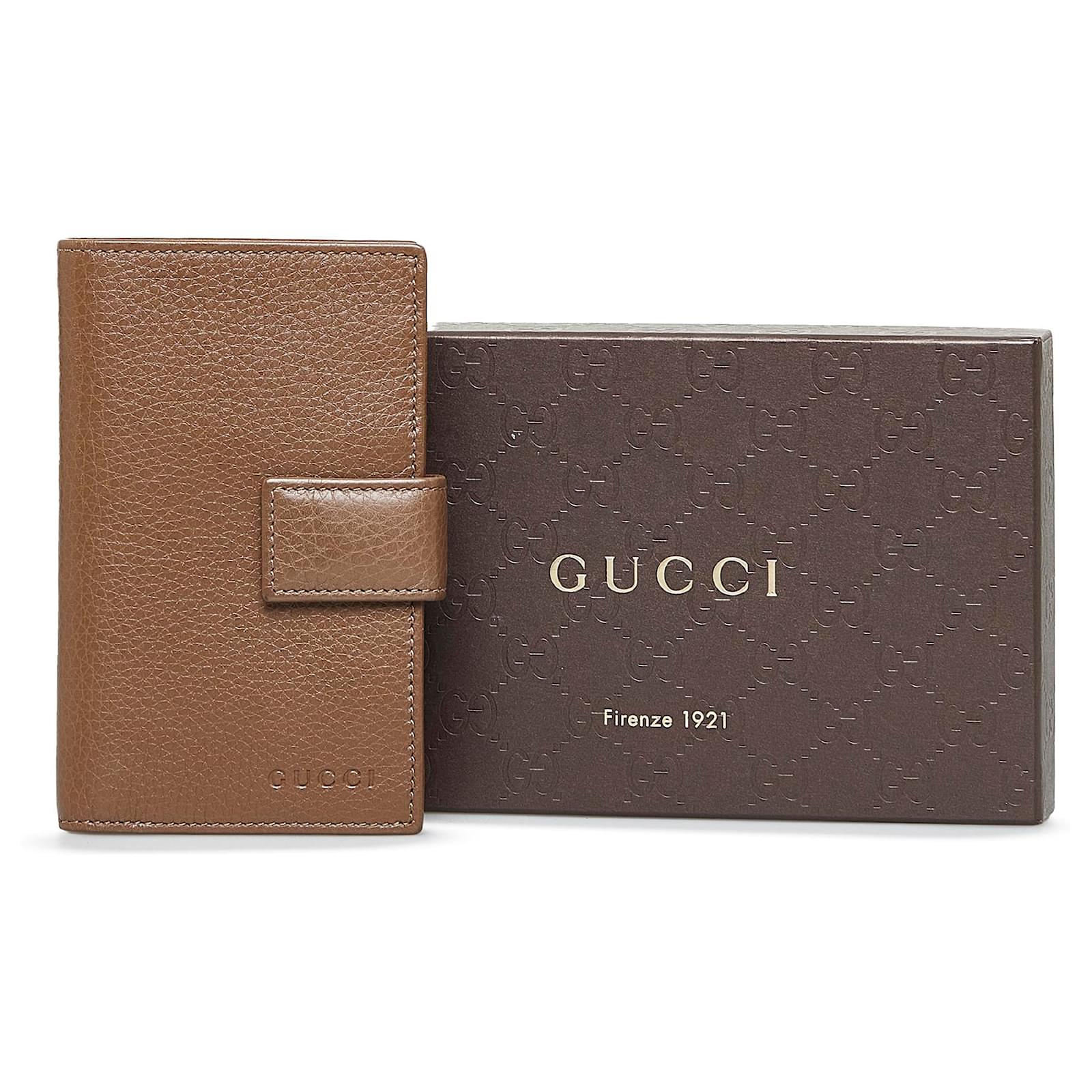 Gucci Brown Leather Long Bill Wallet Pony-style calfskin ref