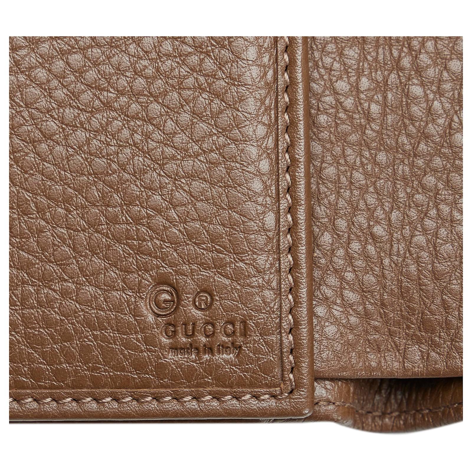 Gucci Brown Leather Long Bill Wallet Pony-style calfskin ref