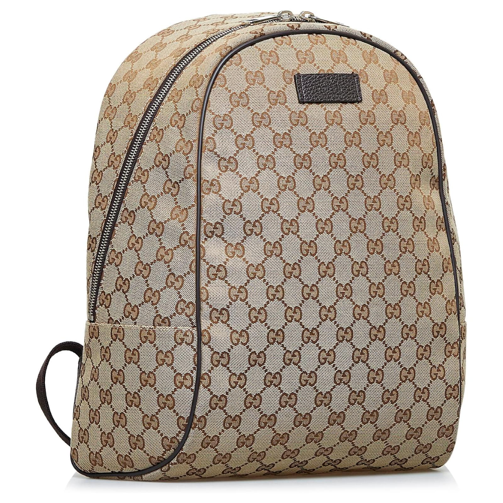 Gucci Brown Monogram Canvas Travel Backpack 