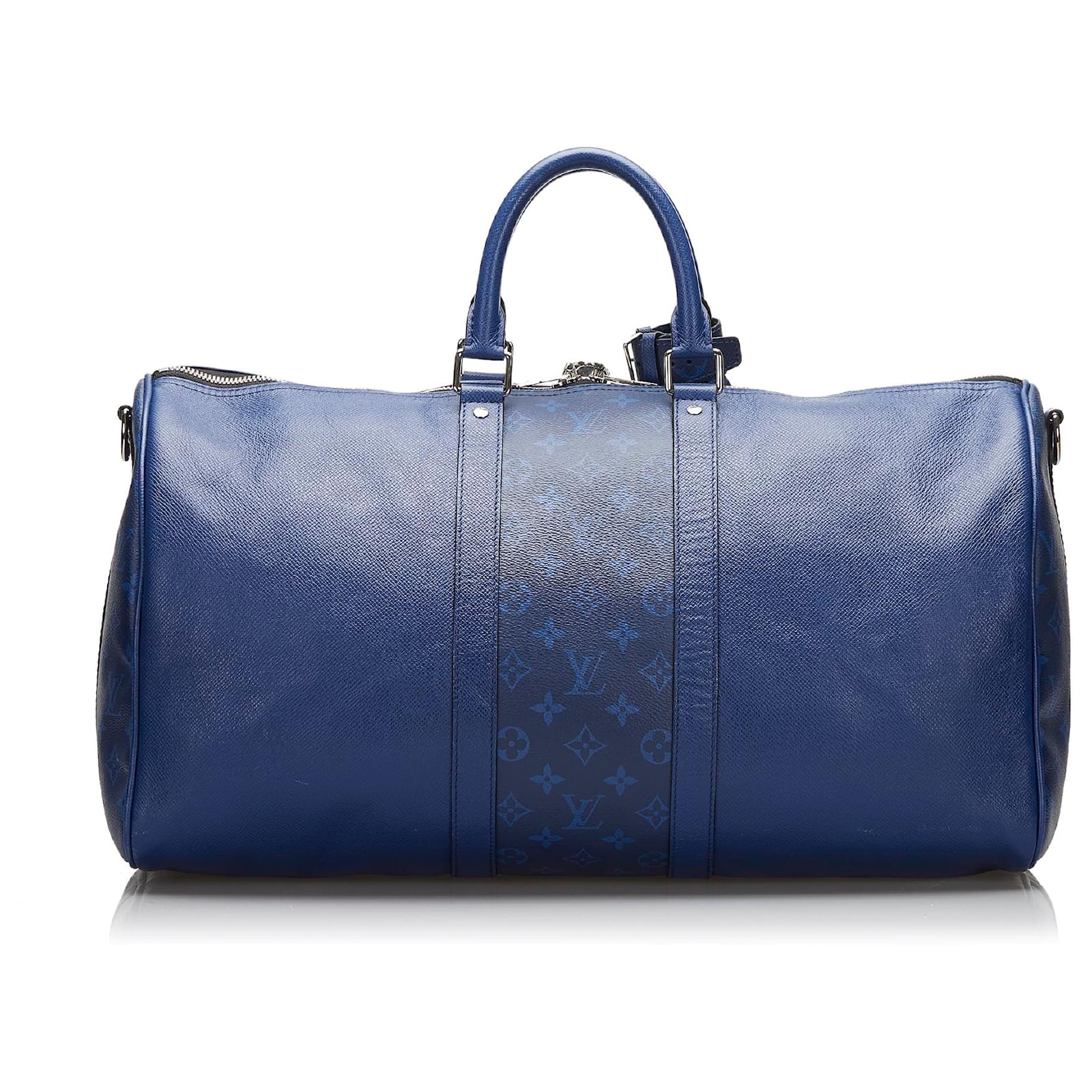 Blue Louis Vuitton Taigarama Monogram Cobalt Keepall Bandouliere