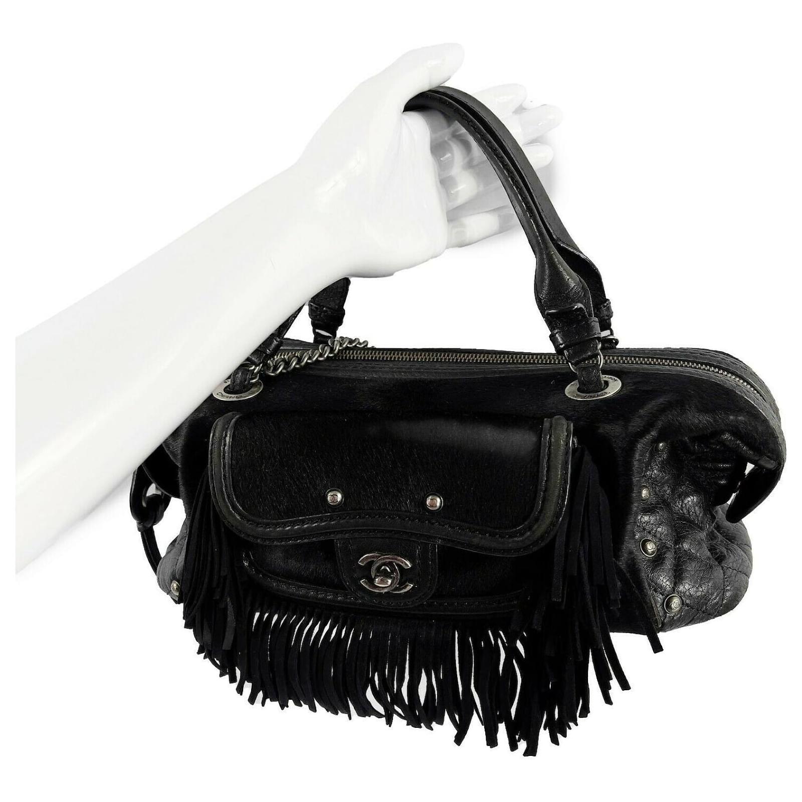 Handbags Chanel Chanel- Paris Dallas Large Calfskin Ponyhair Fringe Bowling - Shoulder Bag