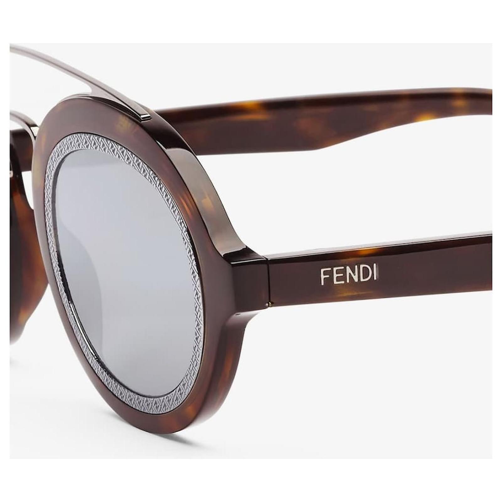 Fendi FF Around catwalk sunglasses Brown Acetate ref.920541 - Joli