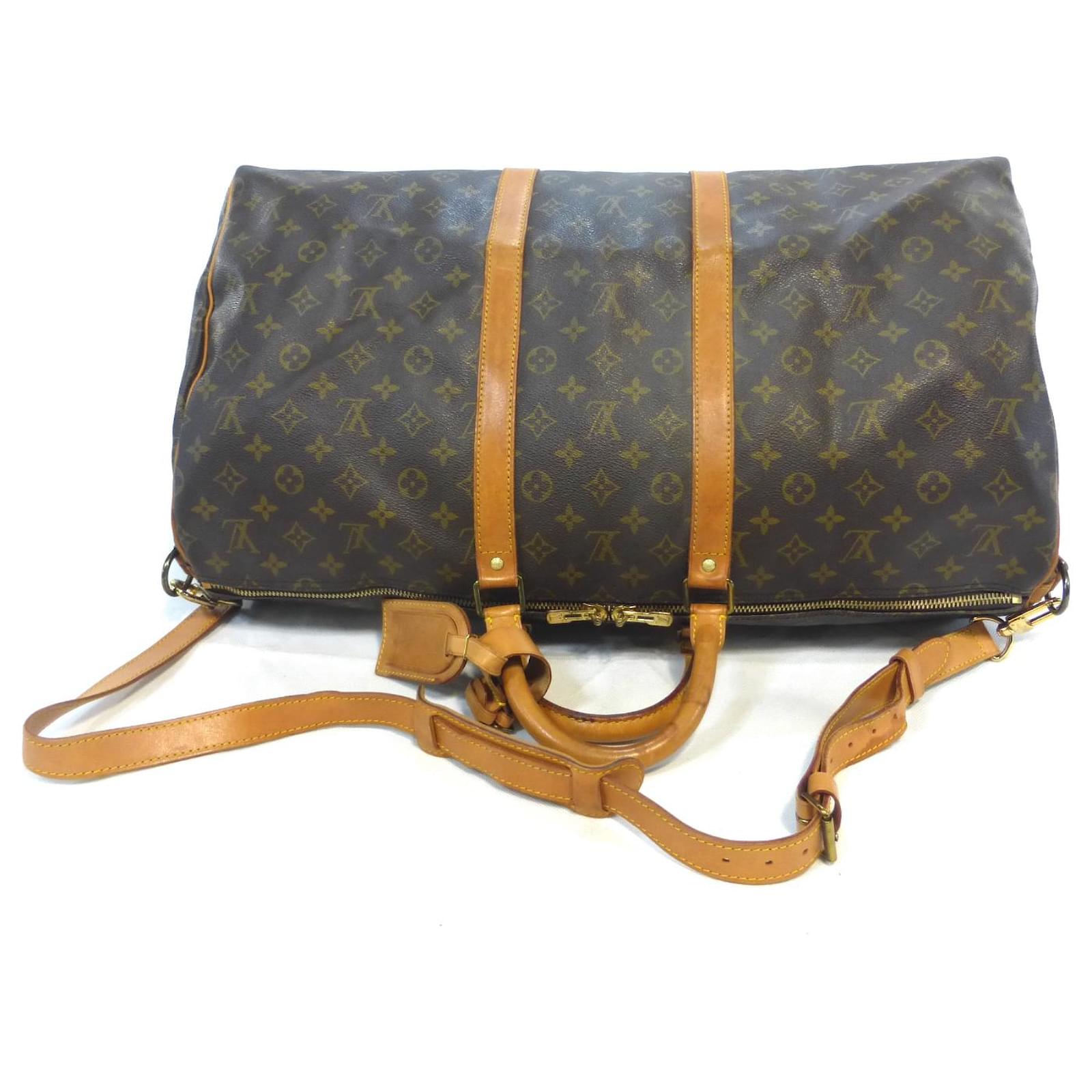 Louis Vuitton keepall 55 Monogram shoulder strap - FC893 Brown Leather  ref.942393 - Joli Closet