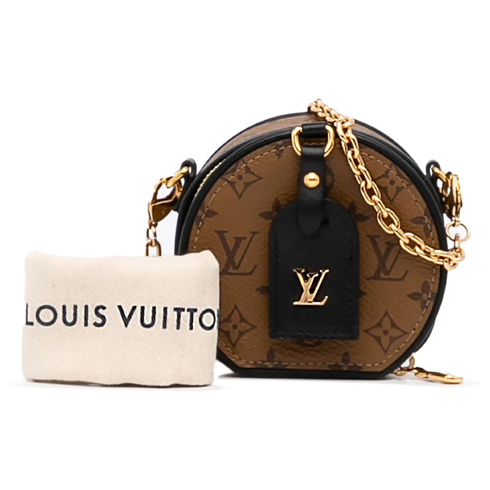 LOUIS VUITTON Monogram Reverse Boite Chapeau Shoulder Bag Brown M68577 LV  knn091