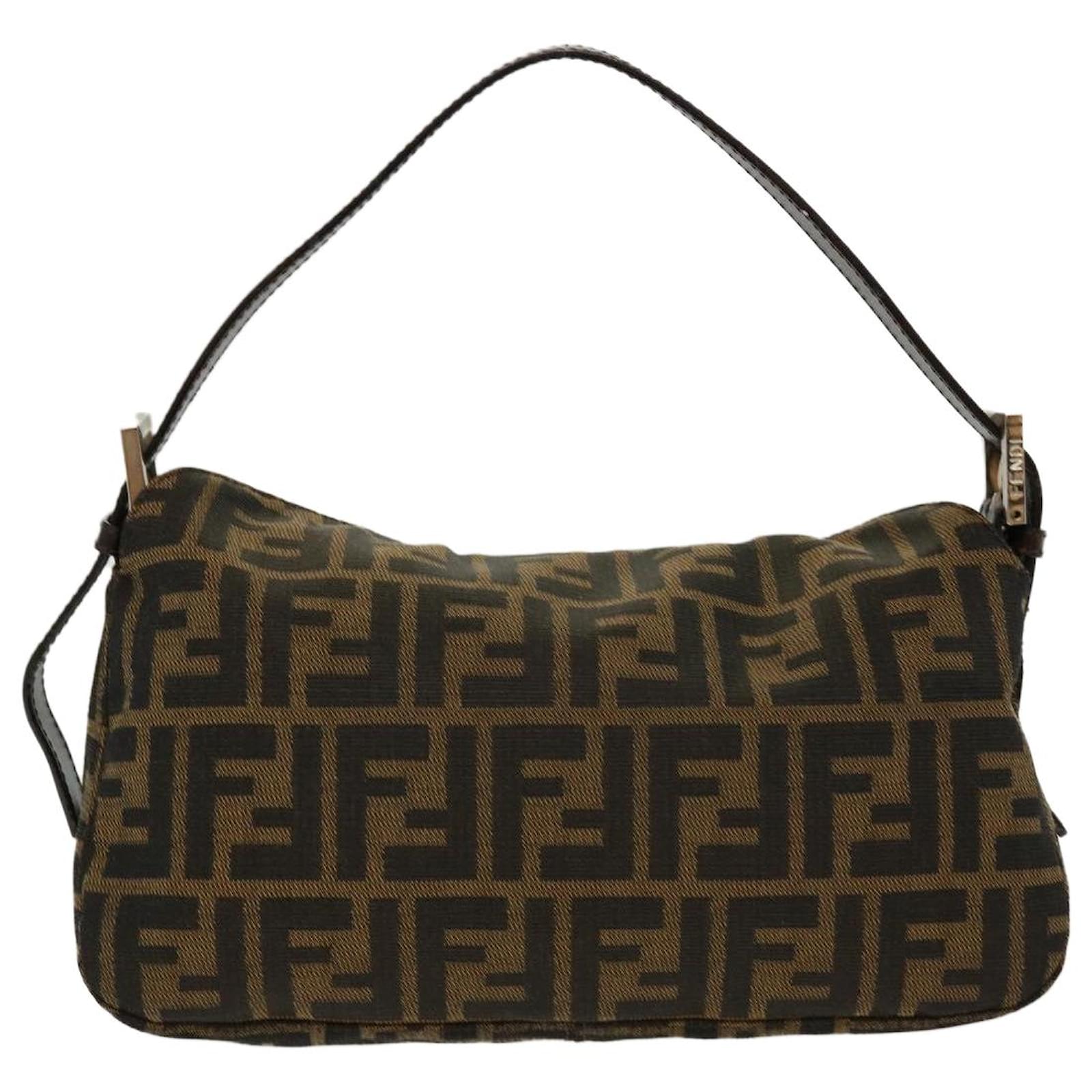 FENDI Hobo Zucca Mamma Baguette Shoulder Bag Brown