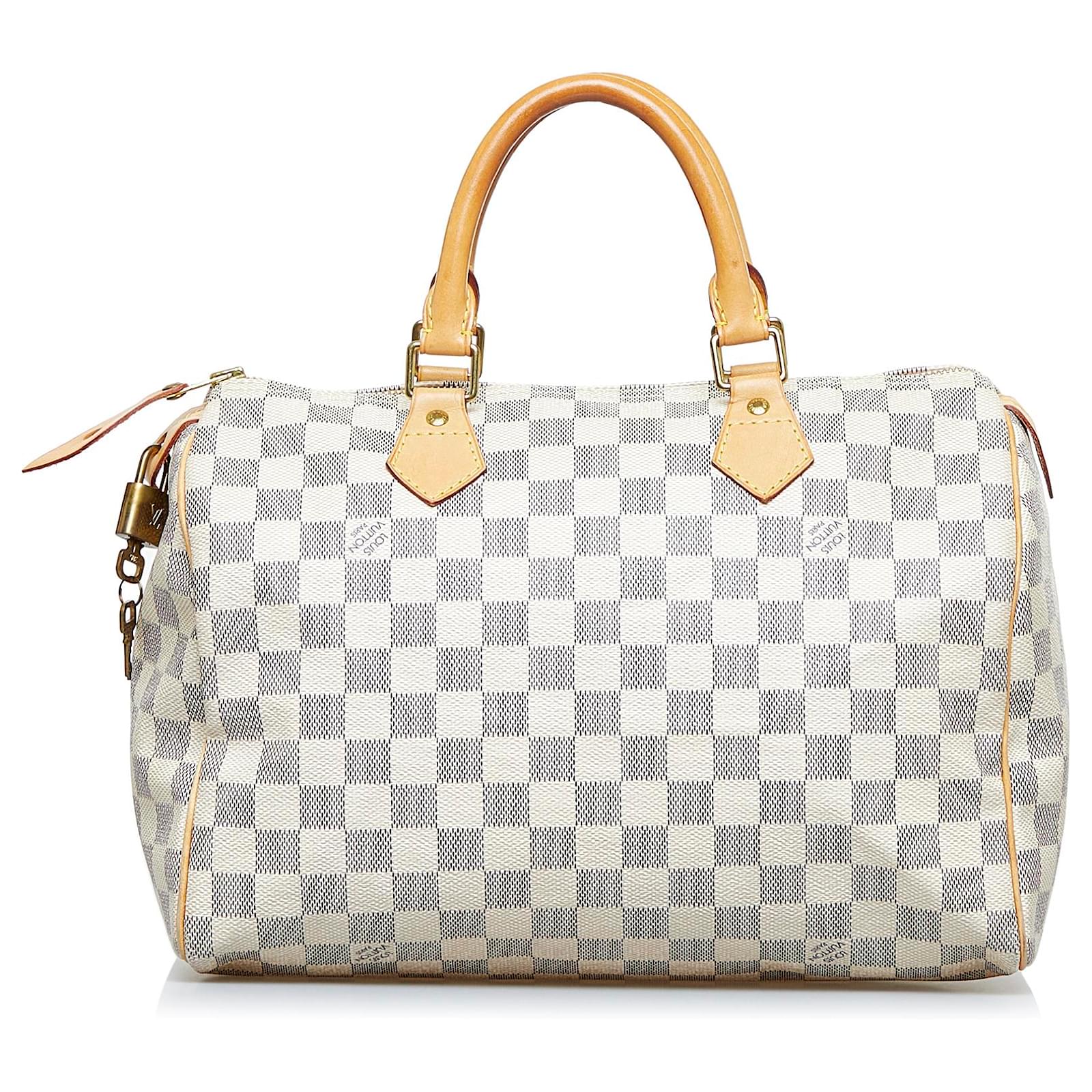 Louis Vuitton White Damier Azur Speedy 30 Cloth ref.923237 - Joli