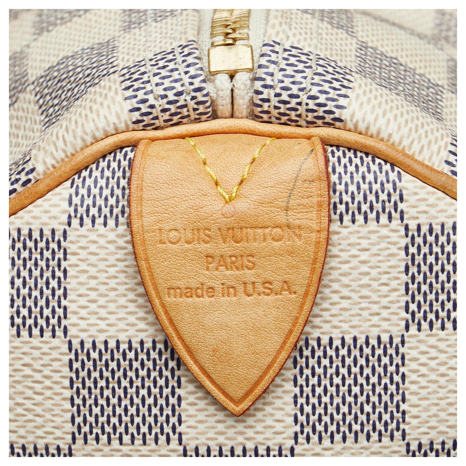 Louis Vuitton White Damier Azur Speedy 30 Cloth ref.923237 - Joli
