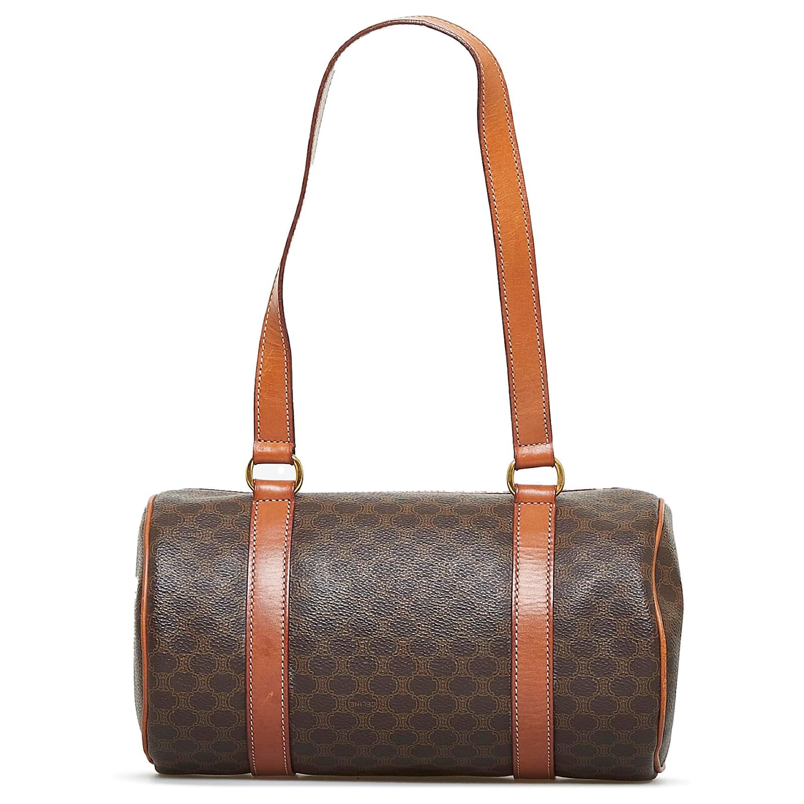 Brown Celine Macadam Dome Handbag