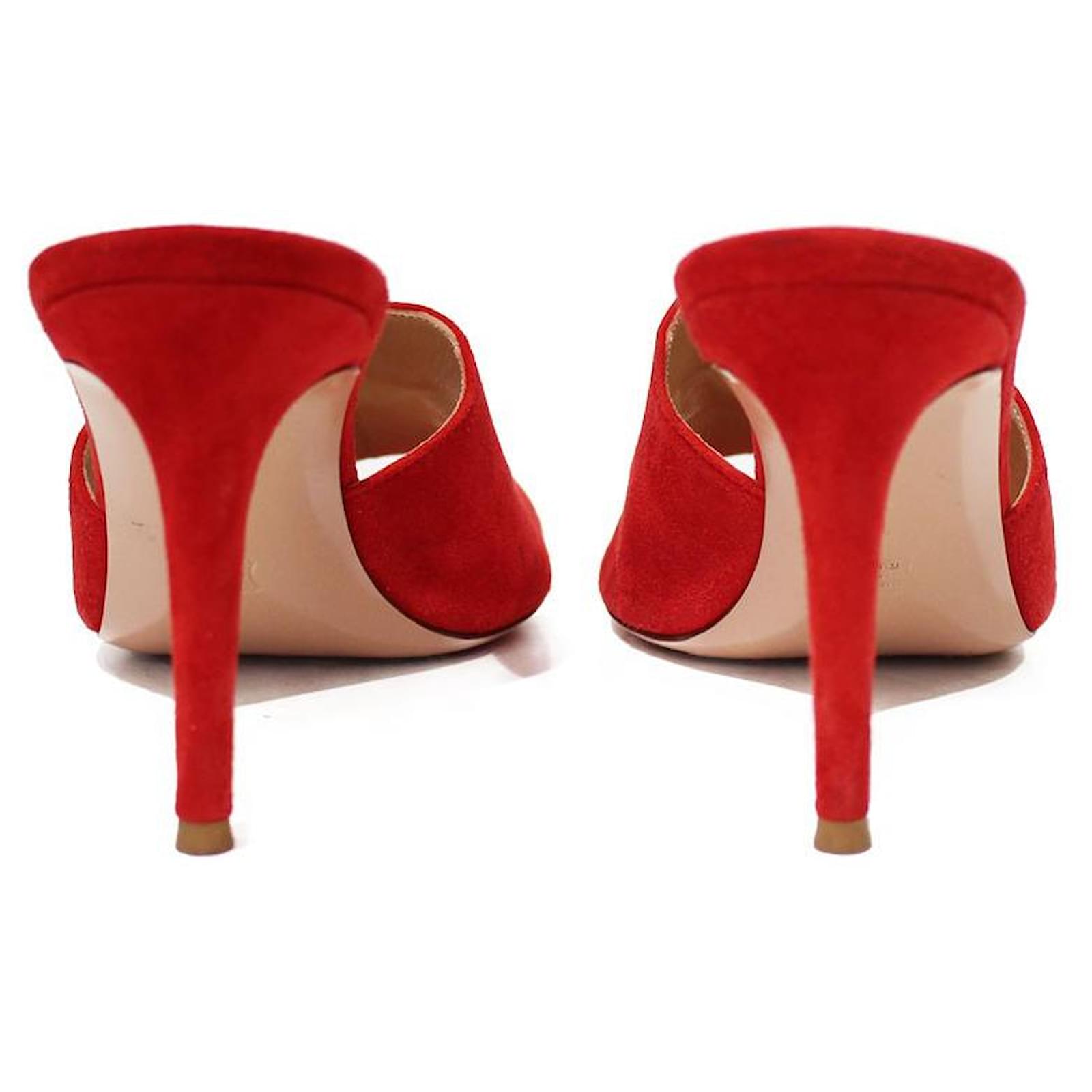 Gianvito Rossi Sandals Red Deerskin Joli Closet
