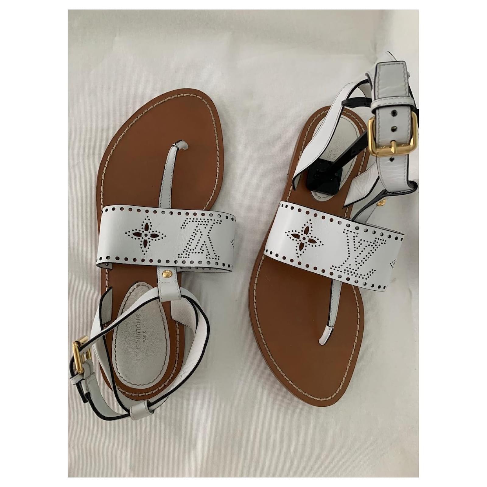 Louis Vuitton Sandals White Leather ref.926531 - Joli Closet