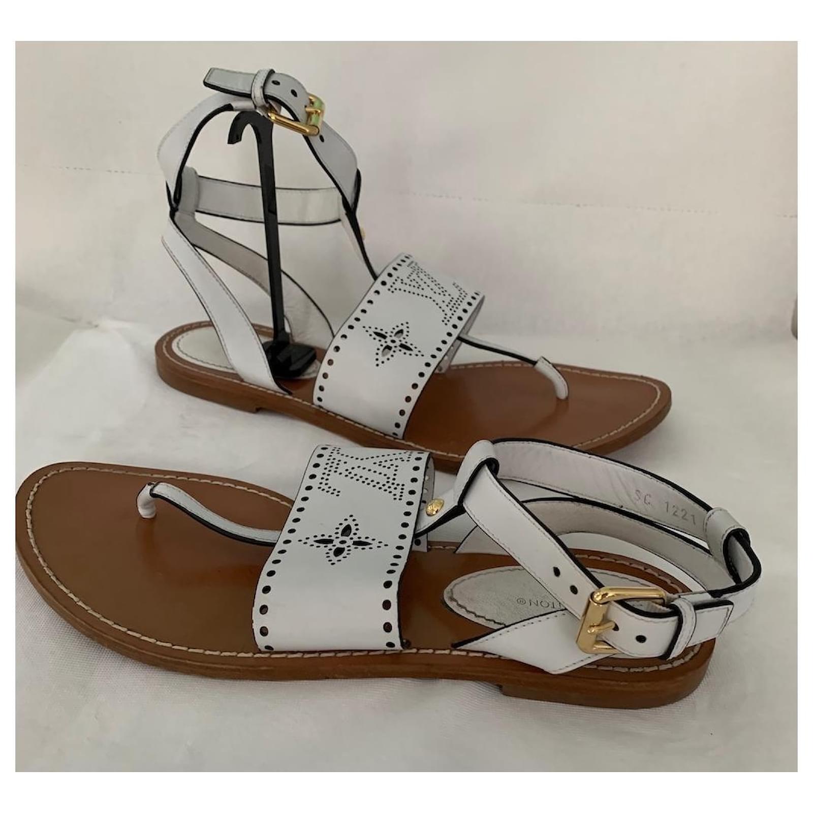 Louis Vuitton Sandals White Leather ref.926531 - Joli Closet