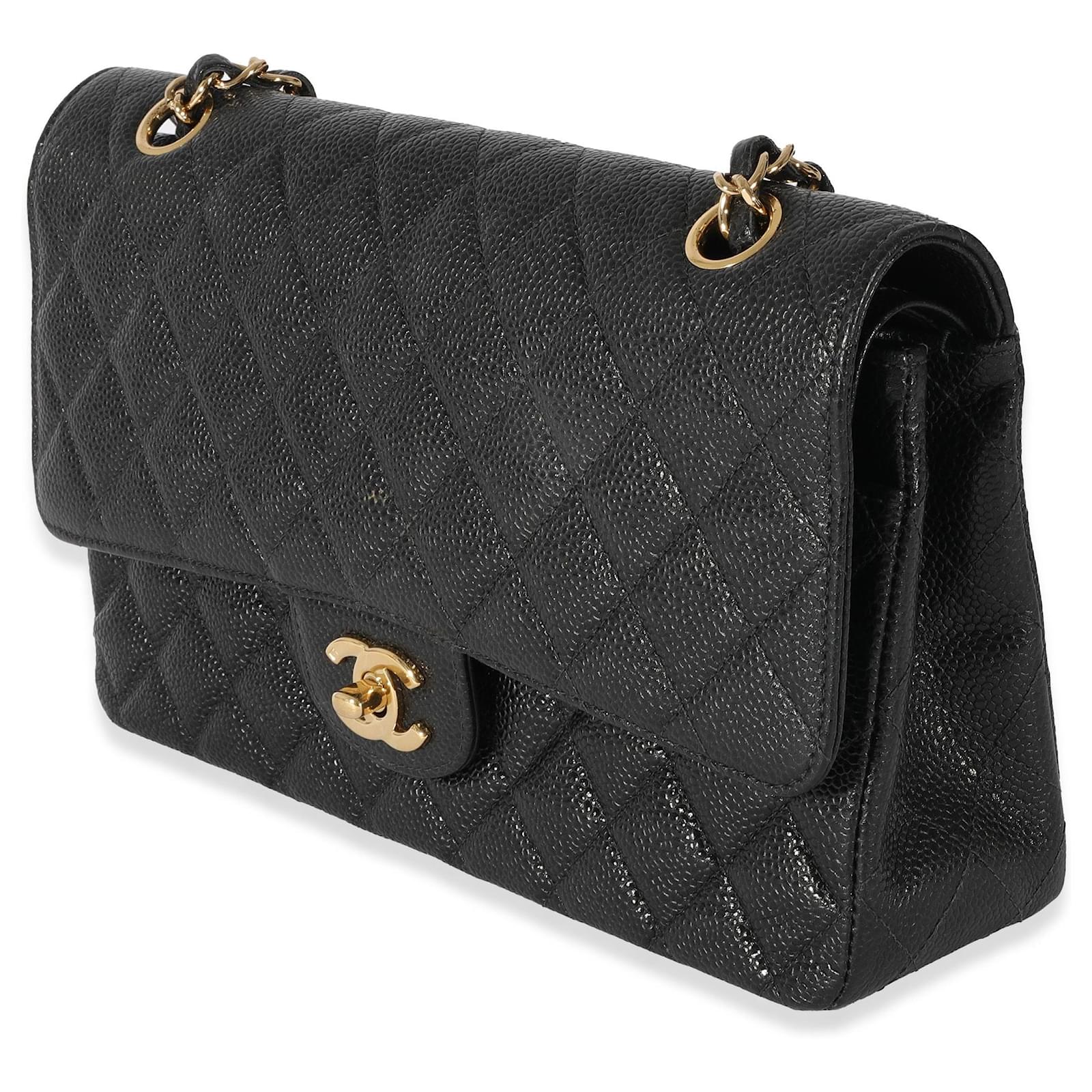 Chanel 2026 Flap Bag 30cm Black Caviar Leather With Silver Hardware