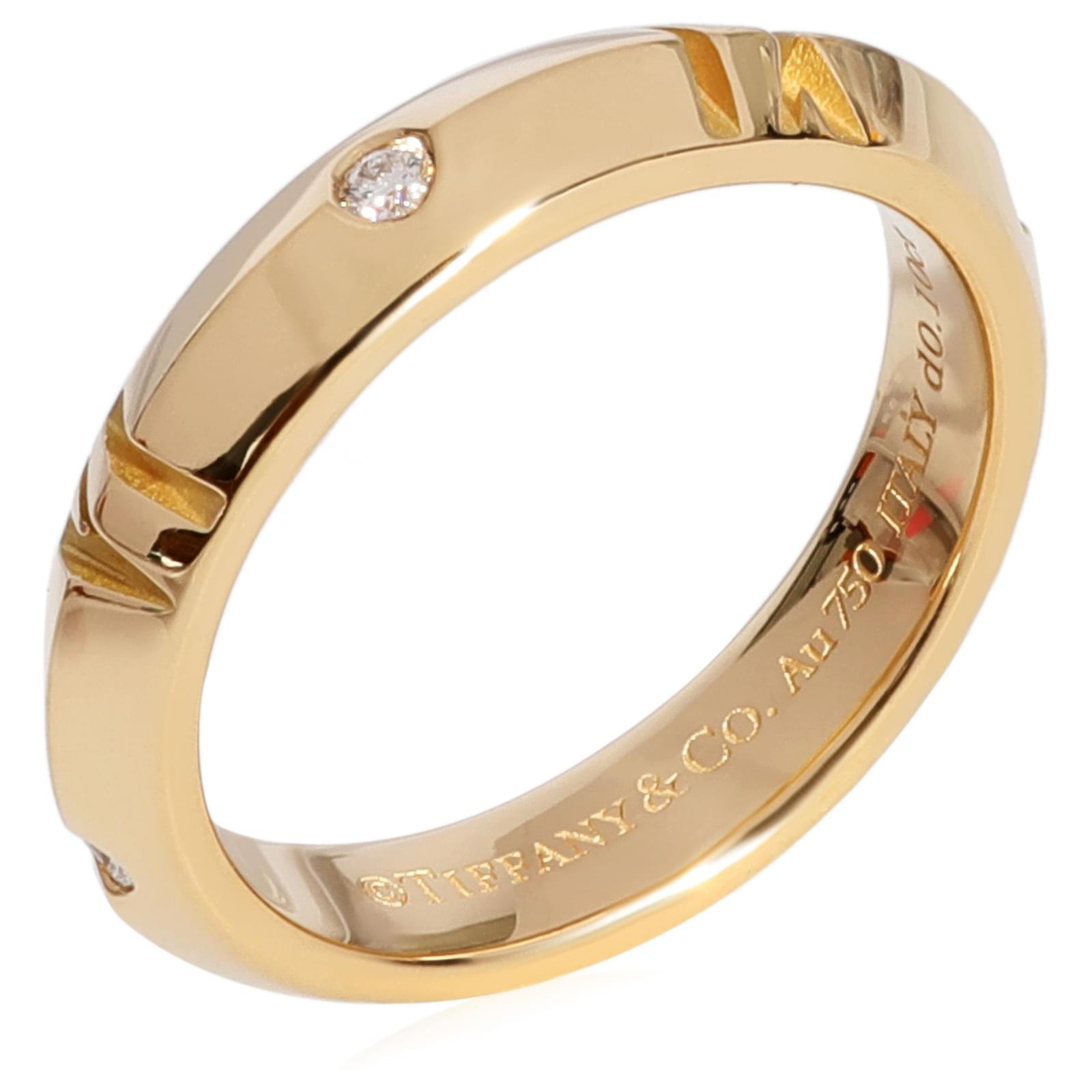 Tiffany & Co. K18 Atlas Narrow Ring 18 Gold No. 14 Size 7.5 | Chairish