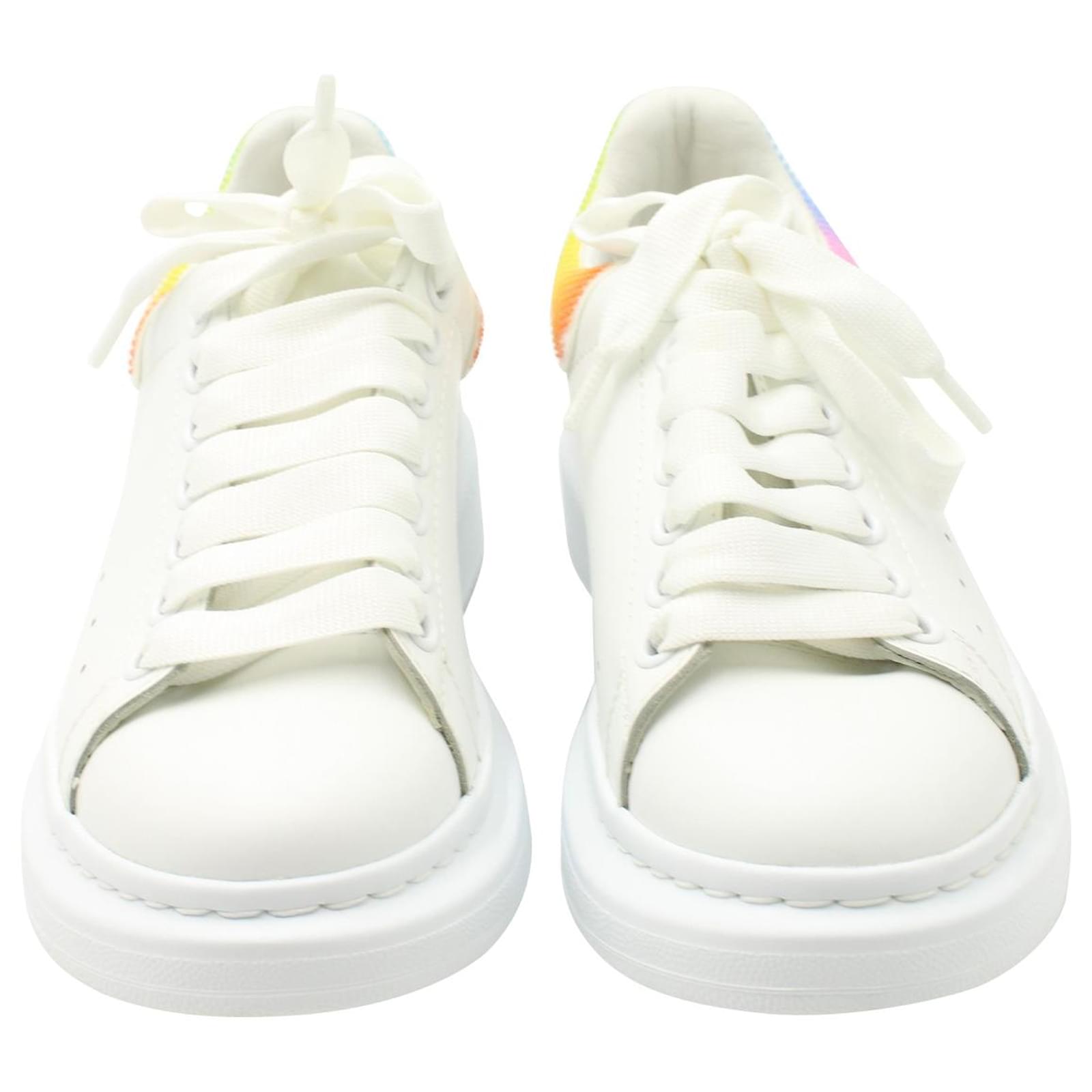 $890 Mens Alexander McQueen Tread Slick White/Rainbow Low-top Sneakers 45  US 12 | eBay