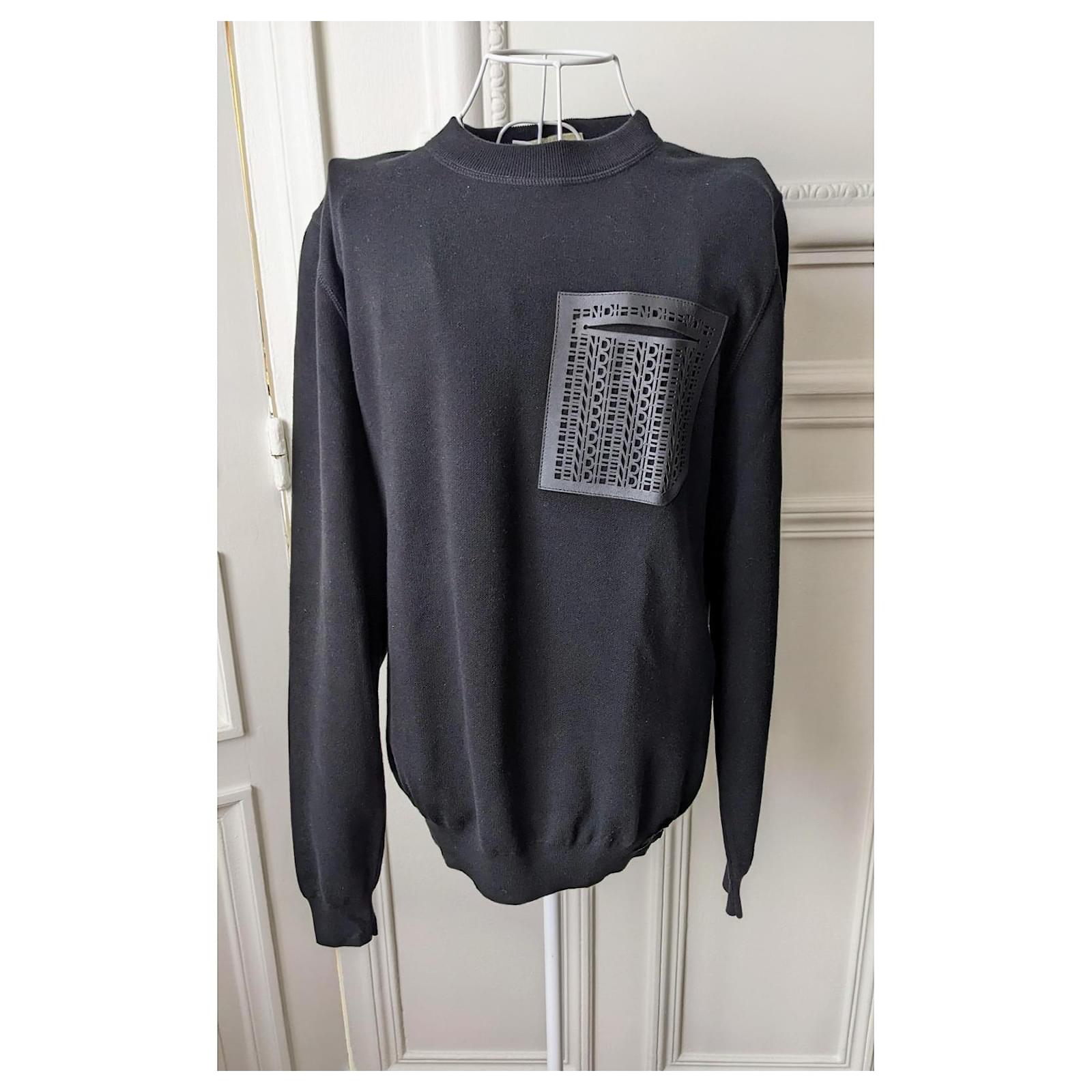 Suéter Fendi negro Cuero Algodón Joli Closet