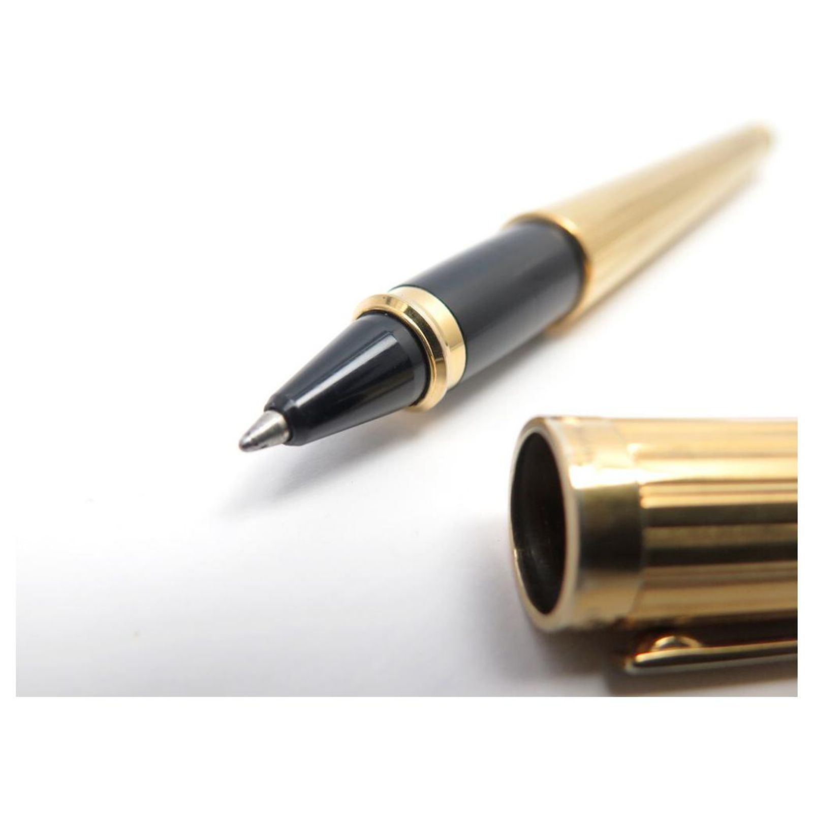 Stylo à Bille S.T. Dupont Ellipsis Noir Plaqué Or – Occasion Excellent état, Made In France