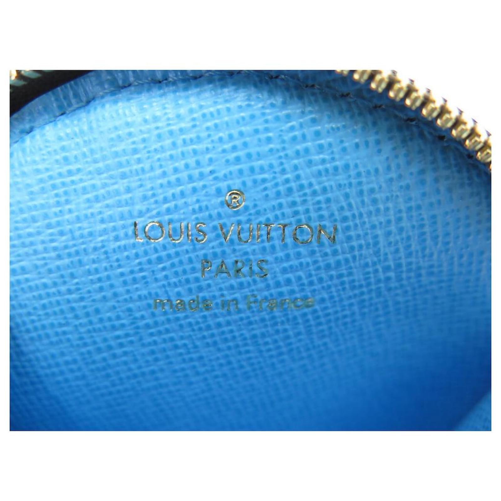 Louis Vuitton M81634 Round Coin Purse, Blue, One Size
