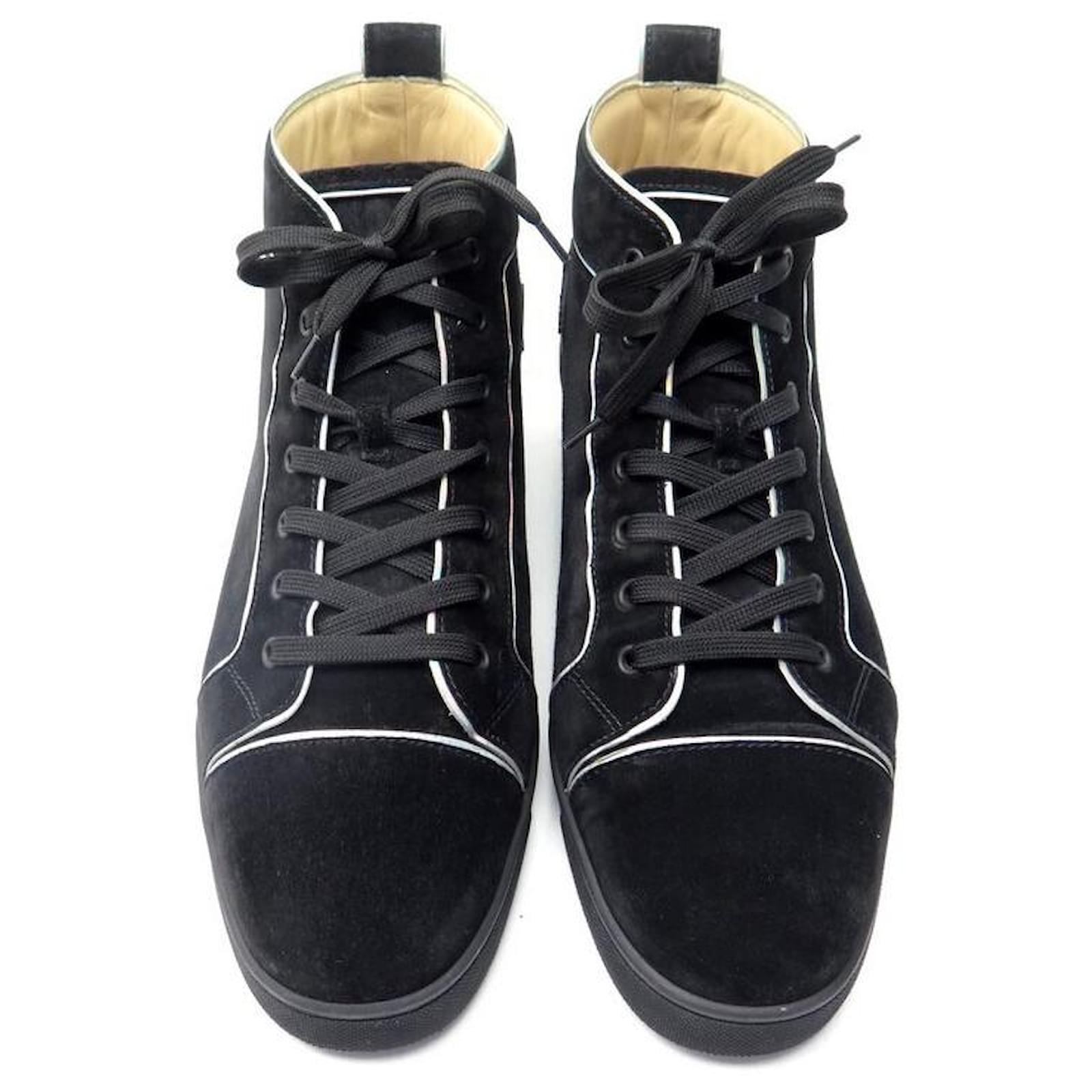 CHRISTIAN LOUBOUTIN LOUIS ORLATO SHOES 45.5 BLACK SUEDE SNEAKERS SNEAKERS  ref.928117 - Joli Closet