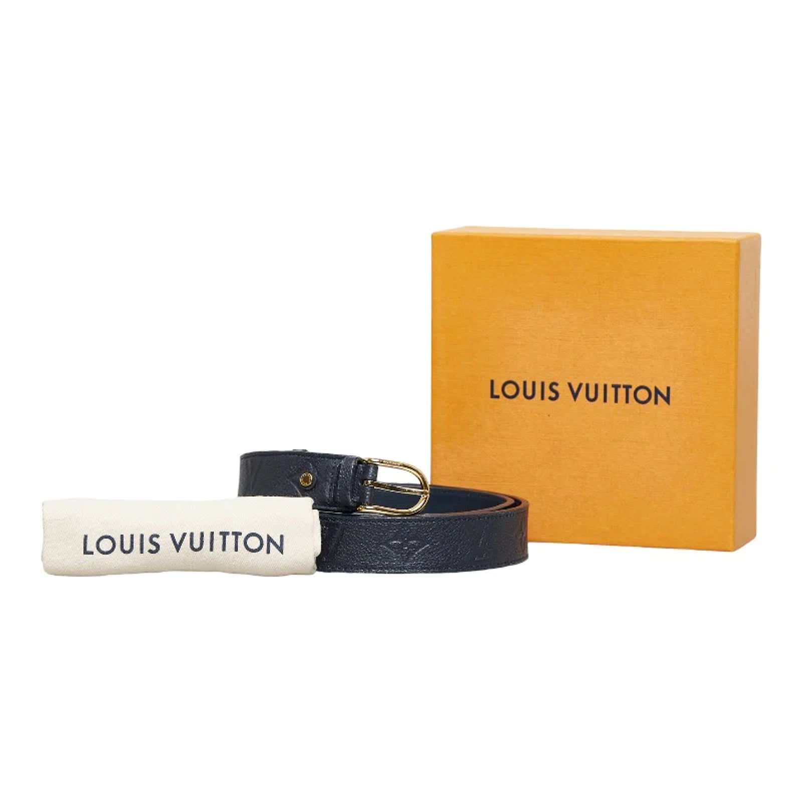 LOUIS VUITTON  MonogramEmpreinte Ceinture-Gracieux belt blue Louis Vuitton LV Initials Reversible Belt Monogram 40MM  main image 2