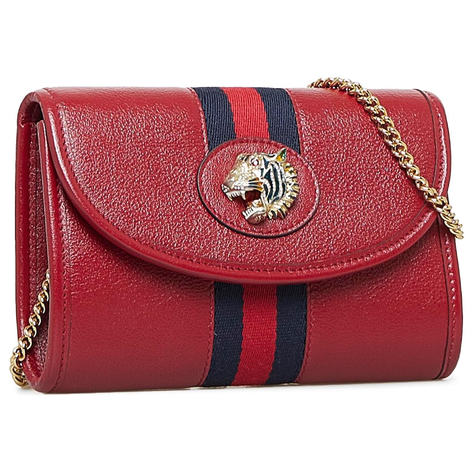 Gucci Small Rajah Leather Shoulder Bag 570145 Red Pony-style