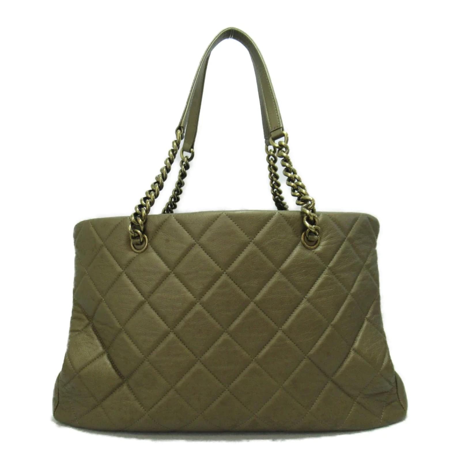 Chanel Matelasse Chain Tote Bag Golden Leather ref.929541 - Joli Closet