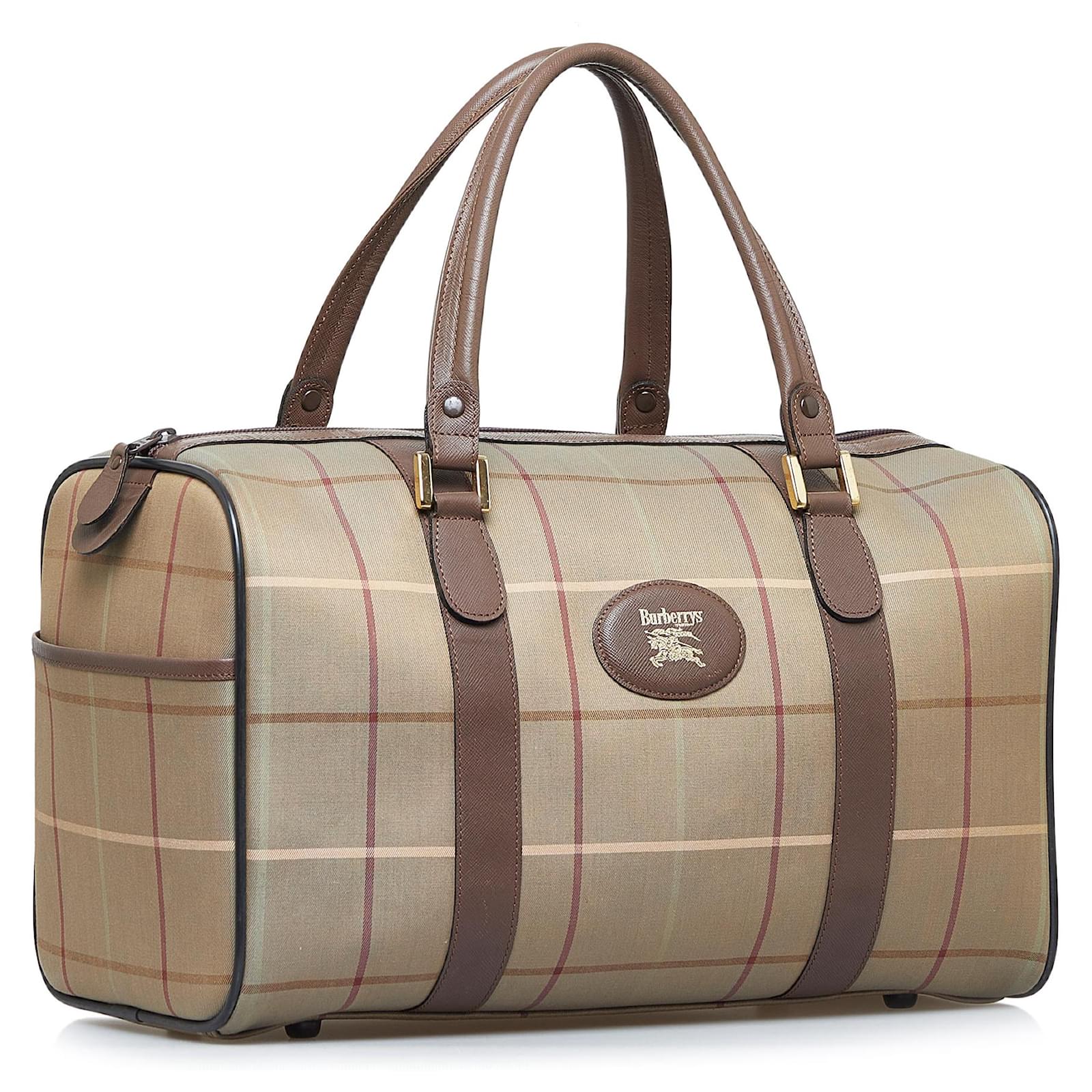 Burberry Brown Vintage Check Boston Bag Cloth Cloth ref.930079 - Joli Closet