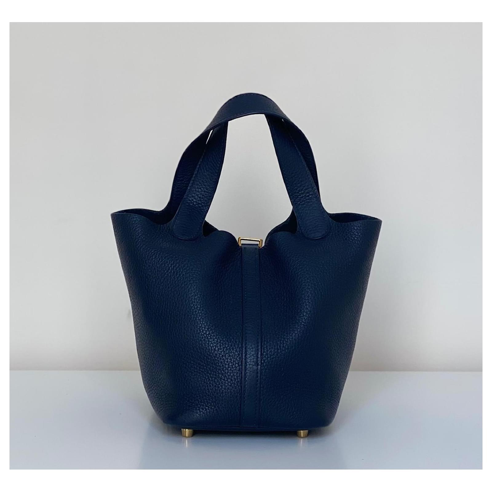 Hermès Picotin Navy blue Leather ref.930163 - Joli Closet