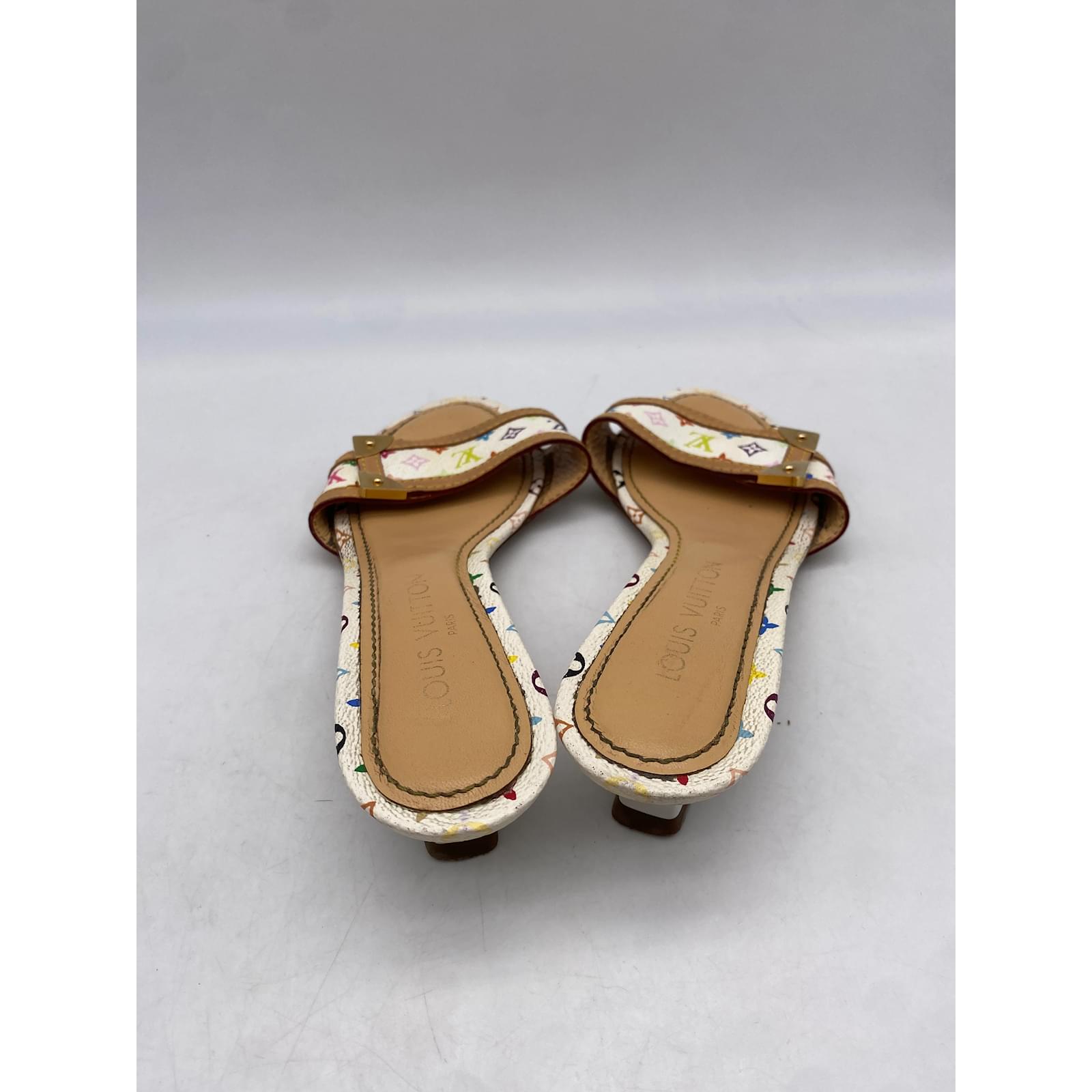 Louis Vuitton Leather Animal Print Sandals - Gold Sandals, Shoes