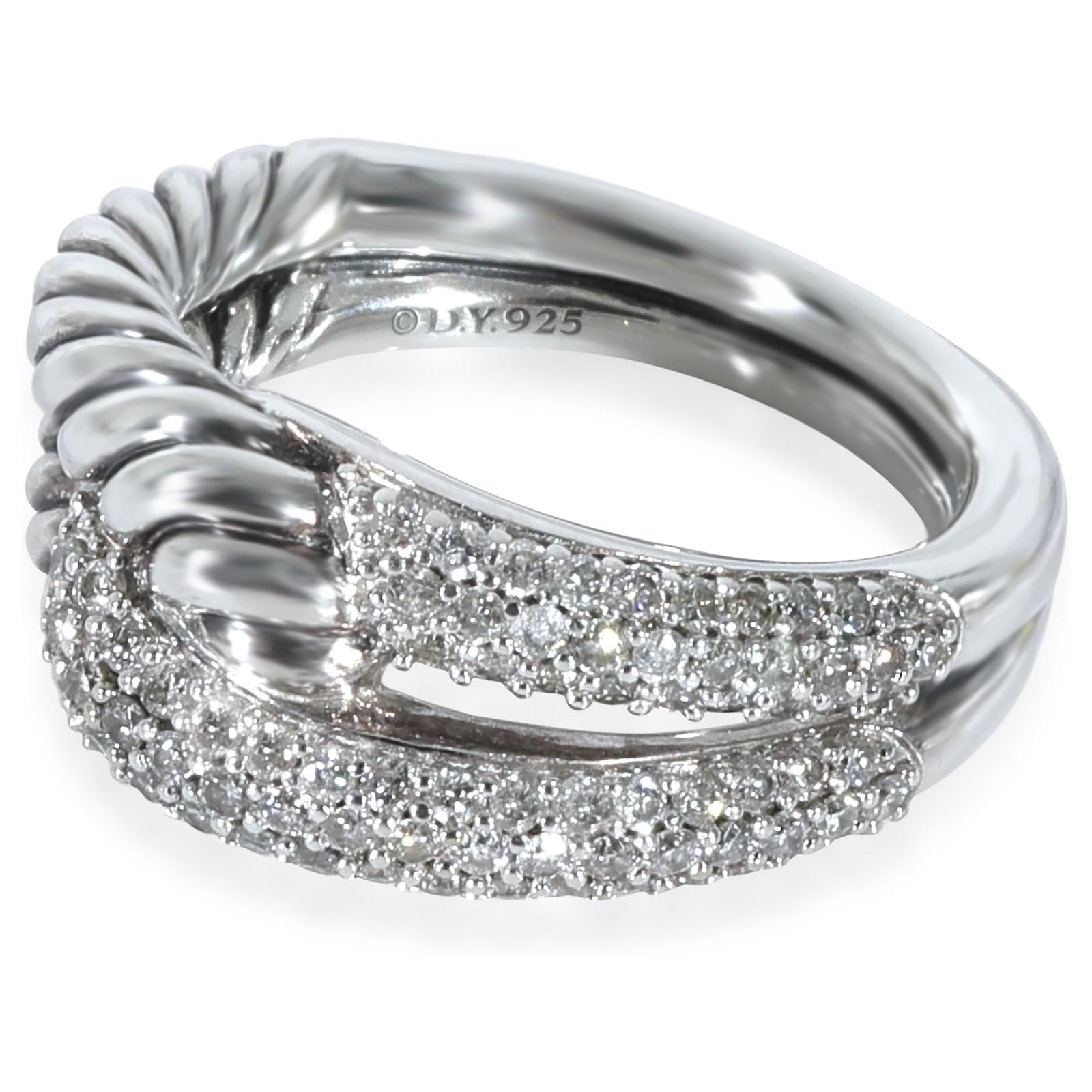 David Yurman Labyrinth Diamond Ring in Sterling Silver 0.44 ctw Silvery ...