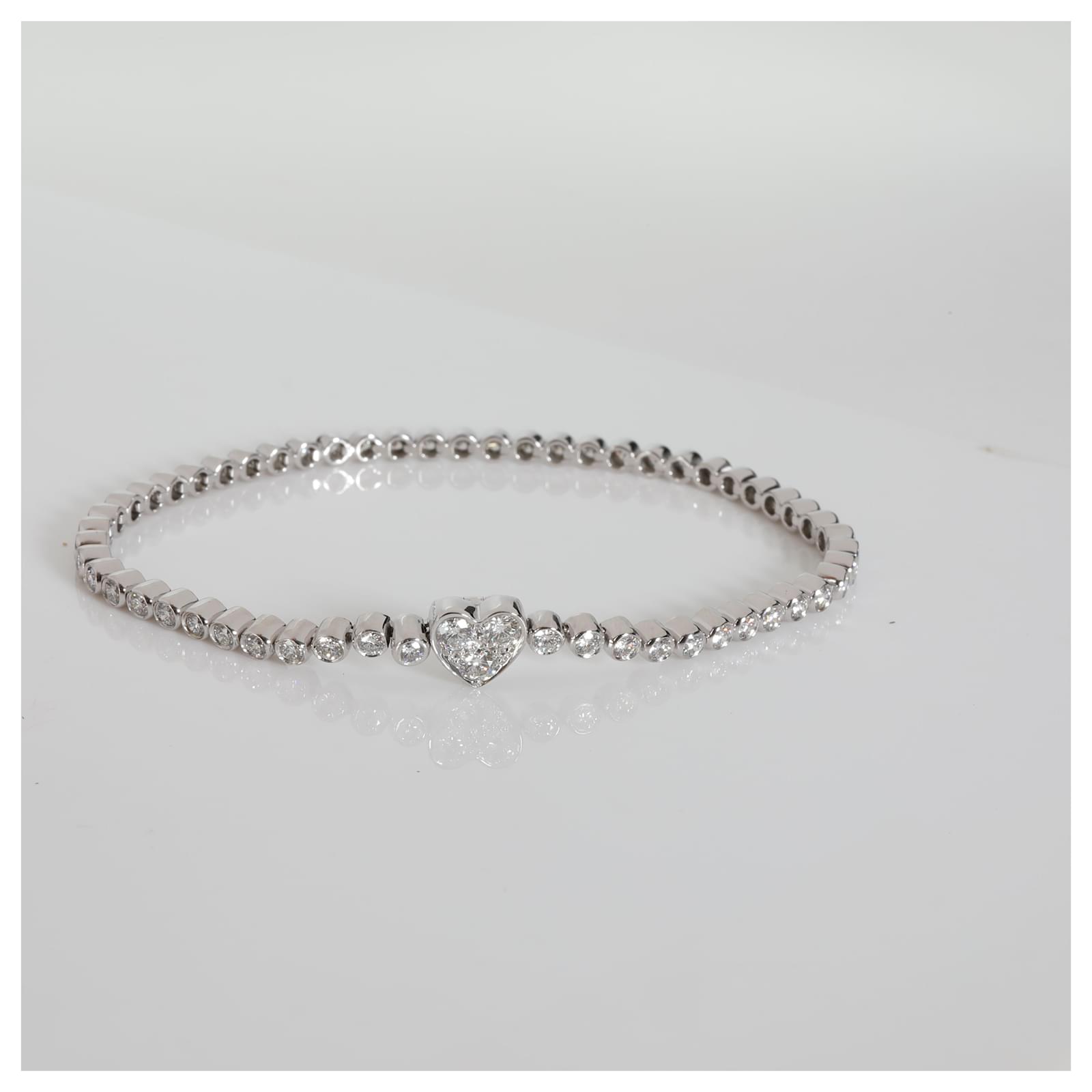 Tiffany and Co. T Wide Diamond Wire Bracelet – FabOn5th.com