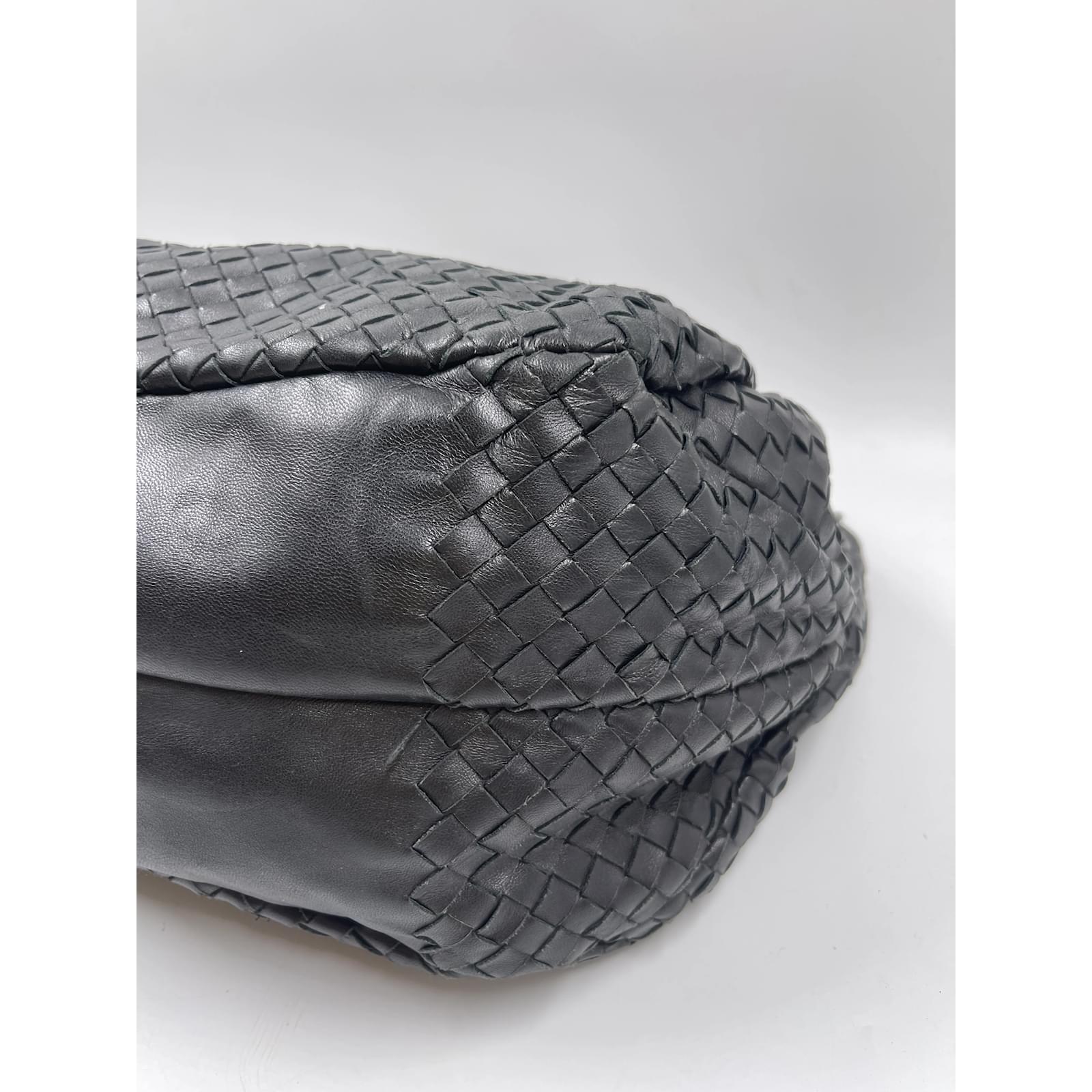 Bottega Veneta Black Intrecciato Hobo Bag Leather ref.932933
