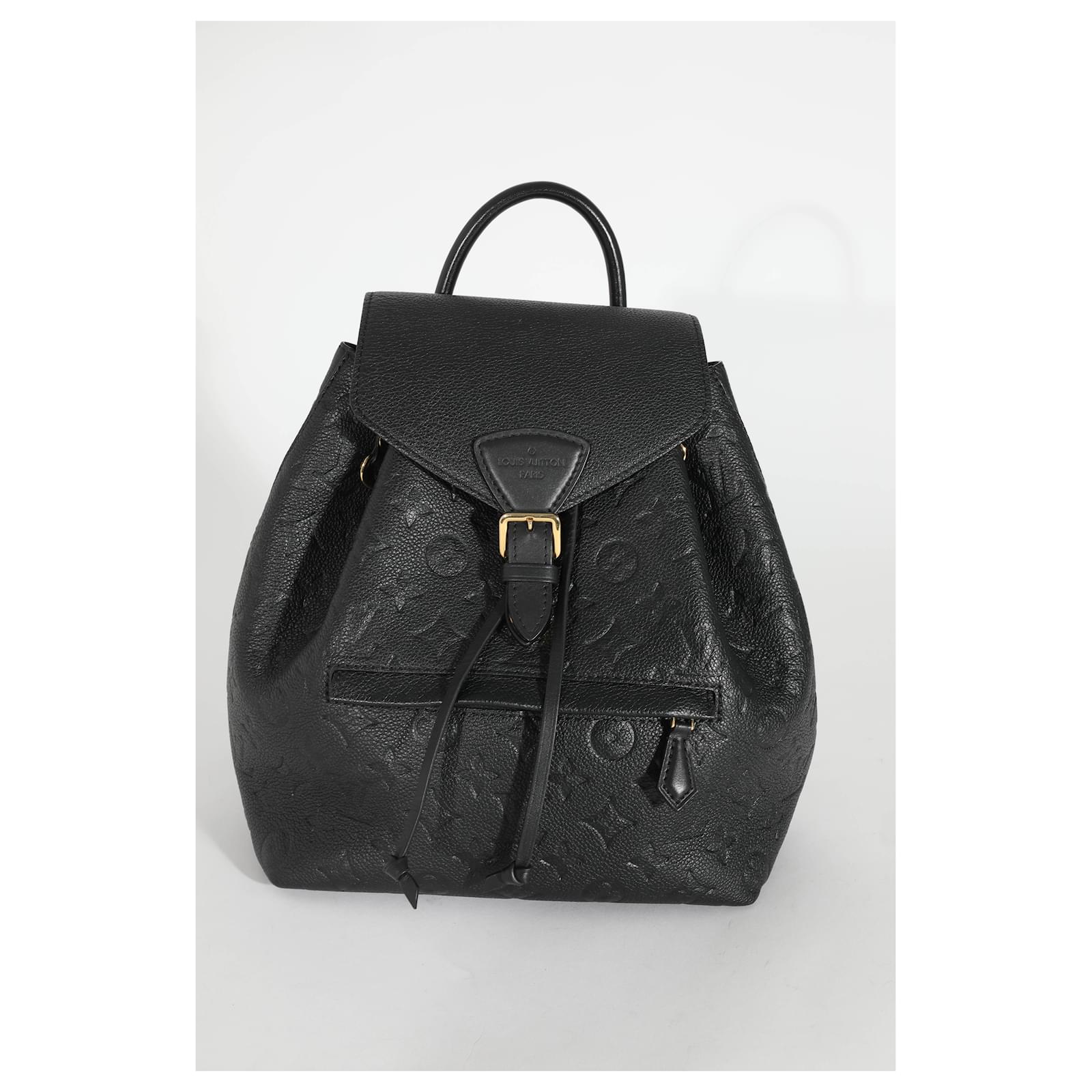 Louis Vuitton Black Monogram Empreinte Montsouris Backpack Beige