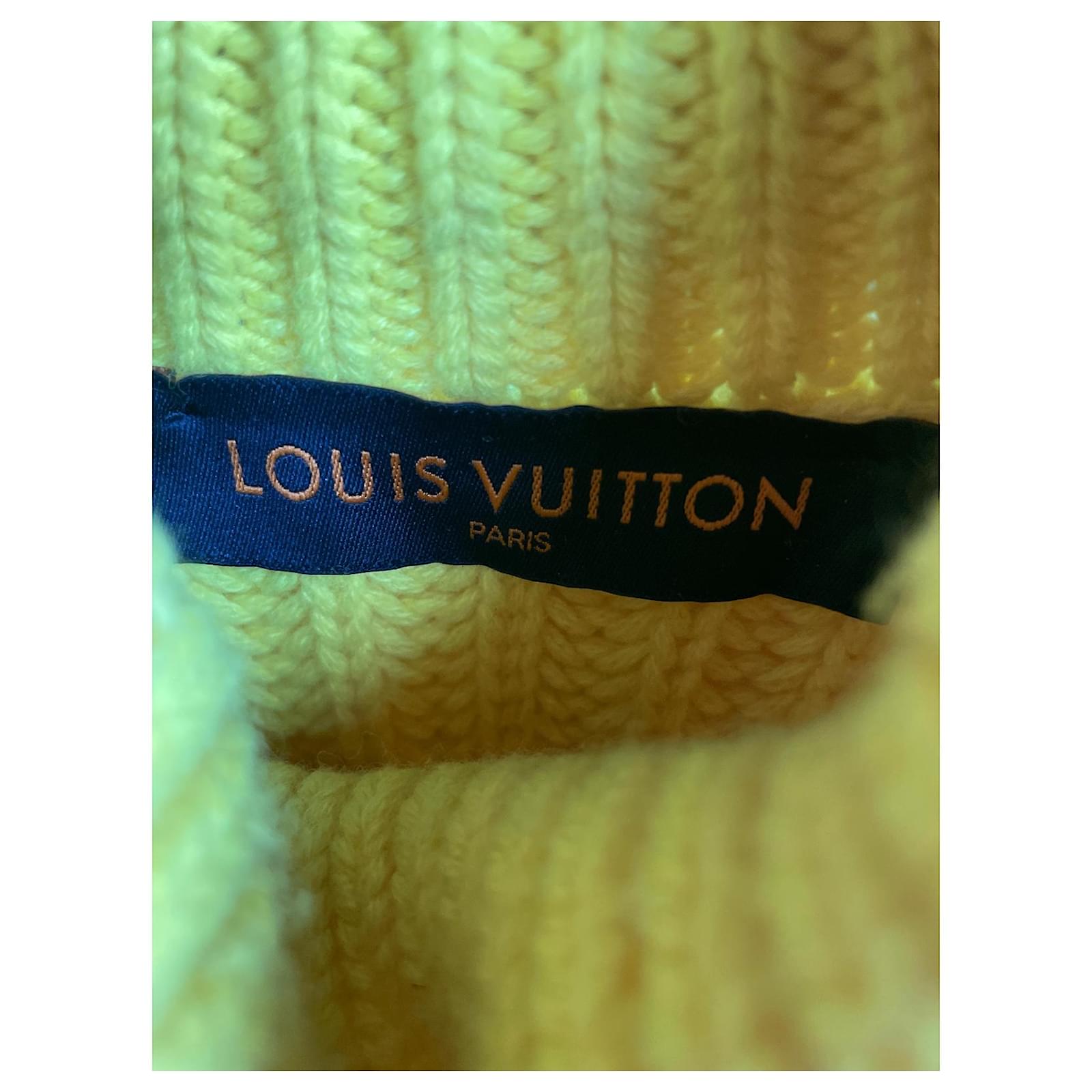 Maglione a collo alto con mezza zip Louis Vuitton in lana rossa