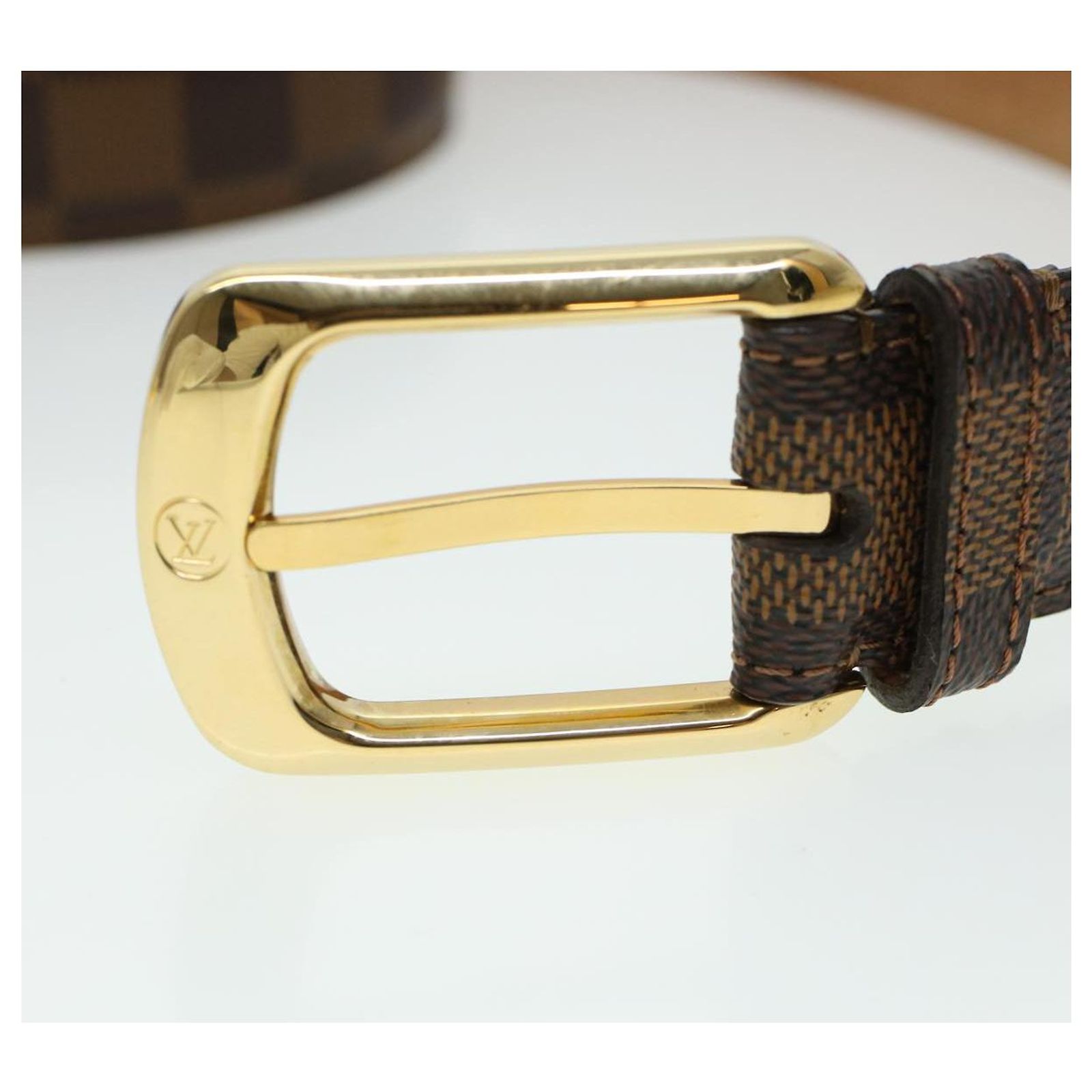 LOUIS VUITTON Damier Ebene Ceinture Ellipse Belt 39.4  display picture 2