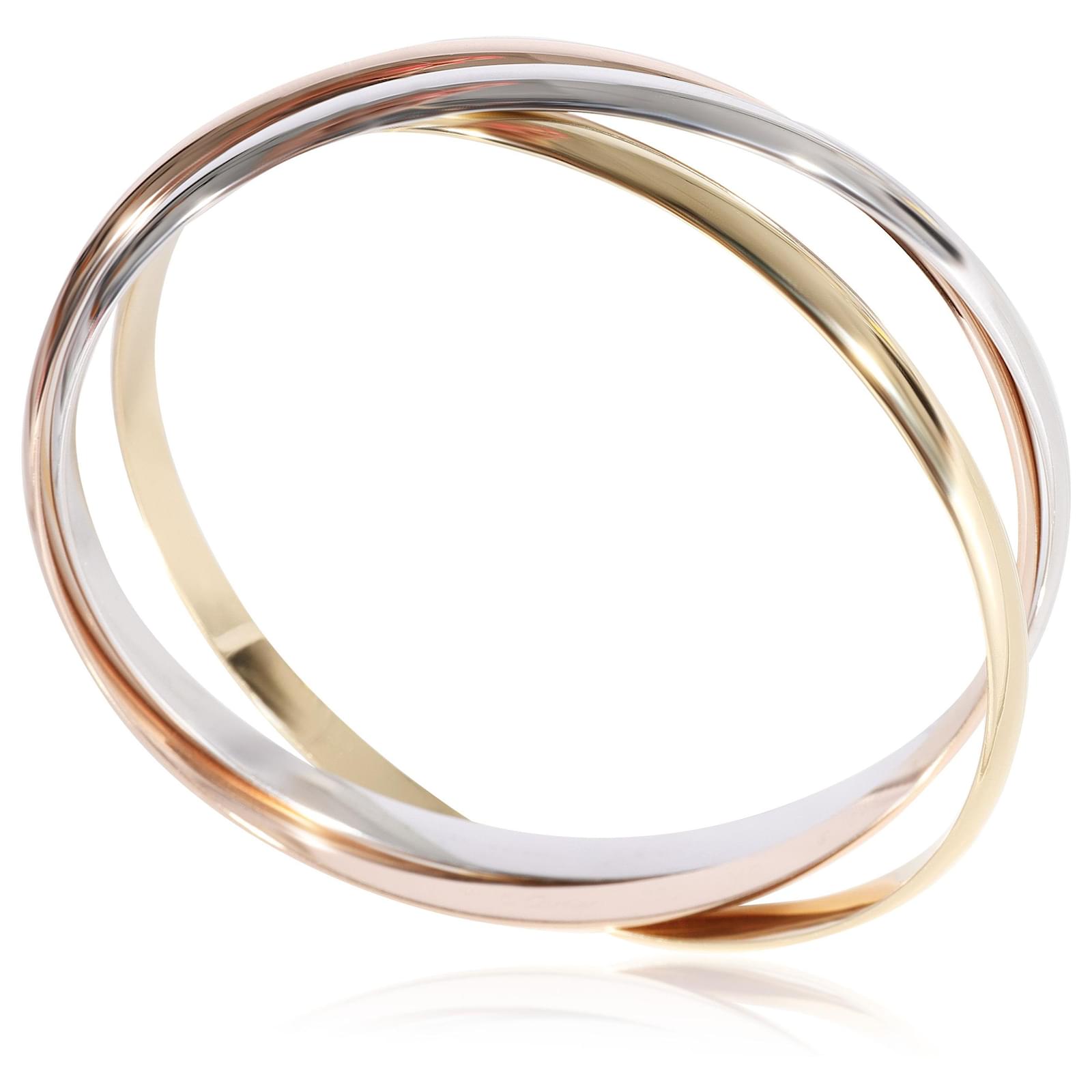 Cartier Trinity Bracelet in 18K Tone Gold Golden Metallic White