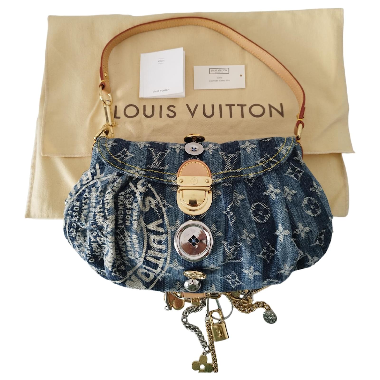 Louis Vuitton Pleaty bag in blue denim canvas Cloth ref.508990