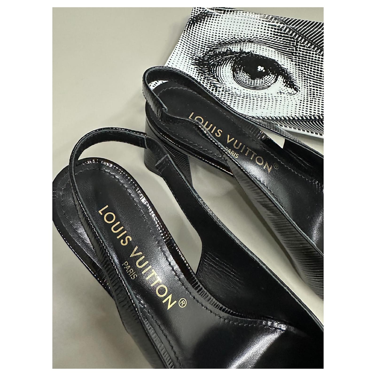 Louis Vuitton Open back pump Shake epi leather Black Varnish