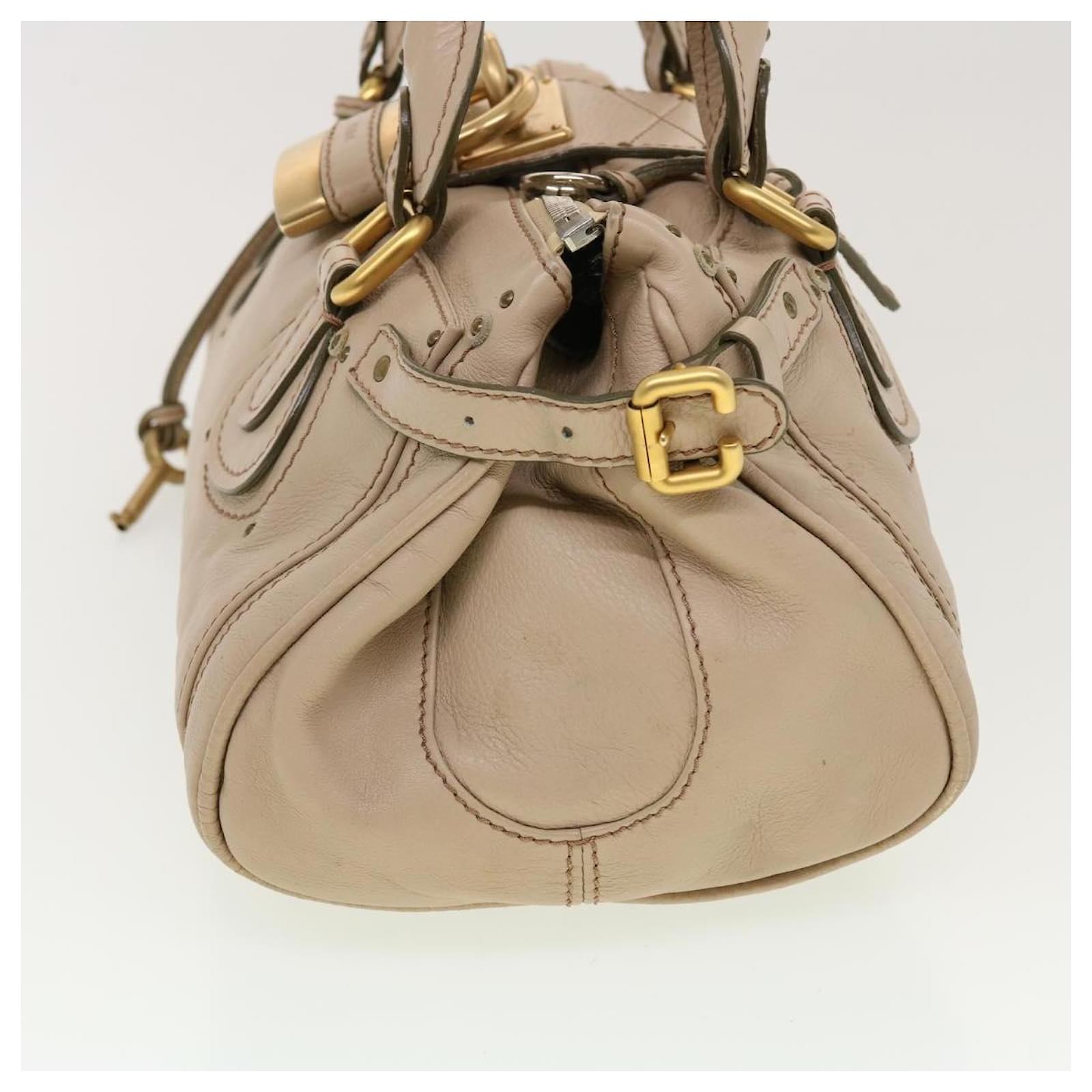 Chloé Chloe Paddington Umhängetasche Leder Beige 03-10-51-5276