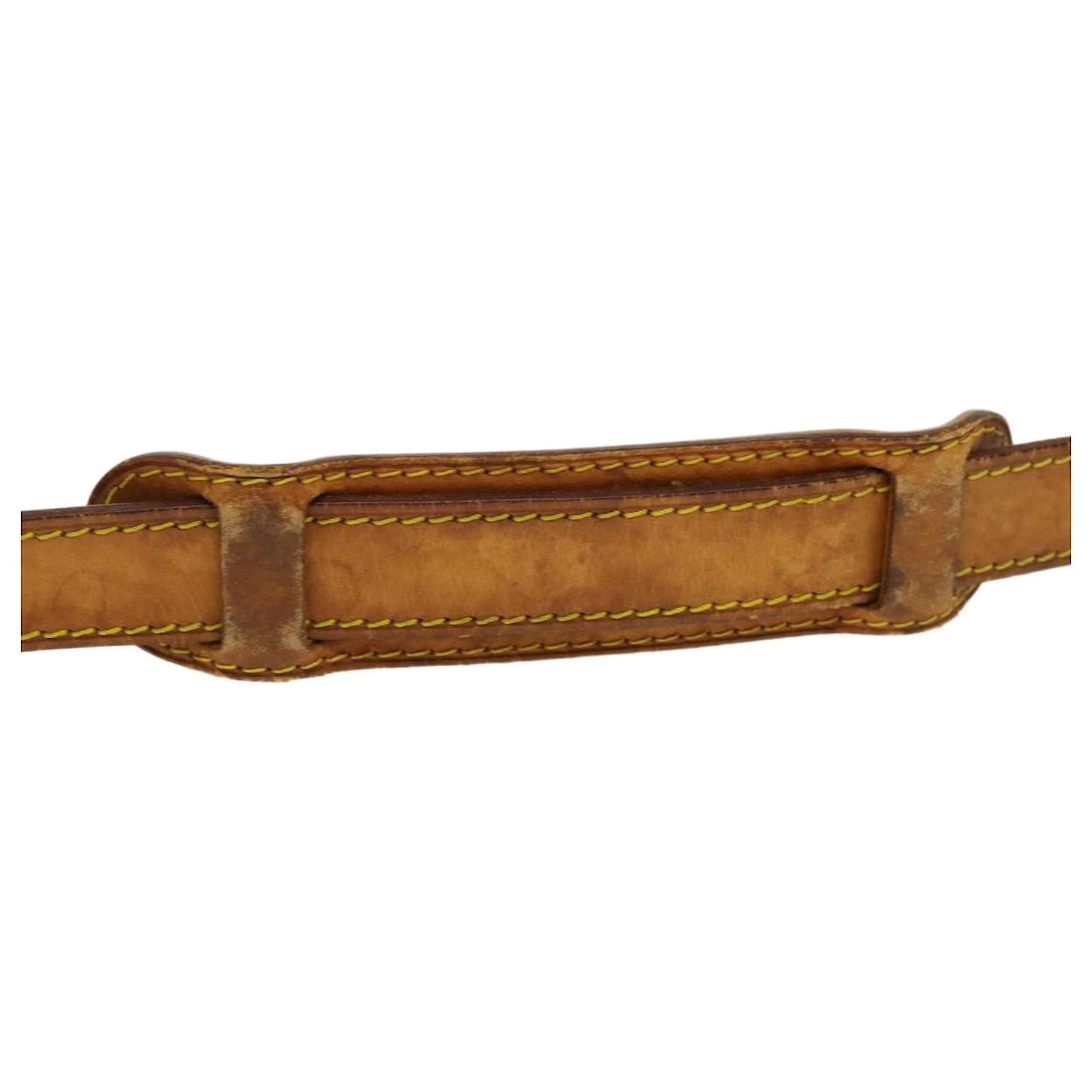 LOUIS VUITTON Shoulder Strap Leather 36.6 Beige LV Auth 43971
