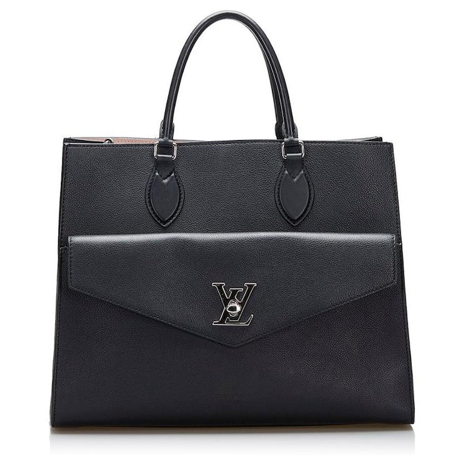 Louis Vuitton Lock me Ever MM Black Calfskin Leather