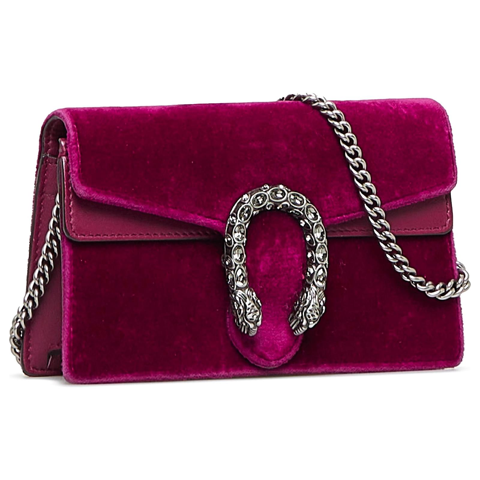 極美品　37　GUCCI　グッチ　デュオニソス　ベロア　チェーン　ミニ　パープル 936861-2.jpg