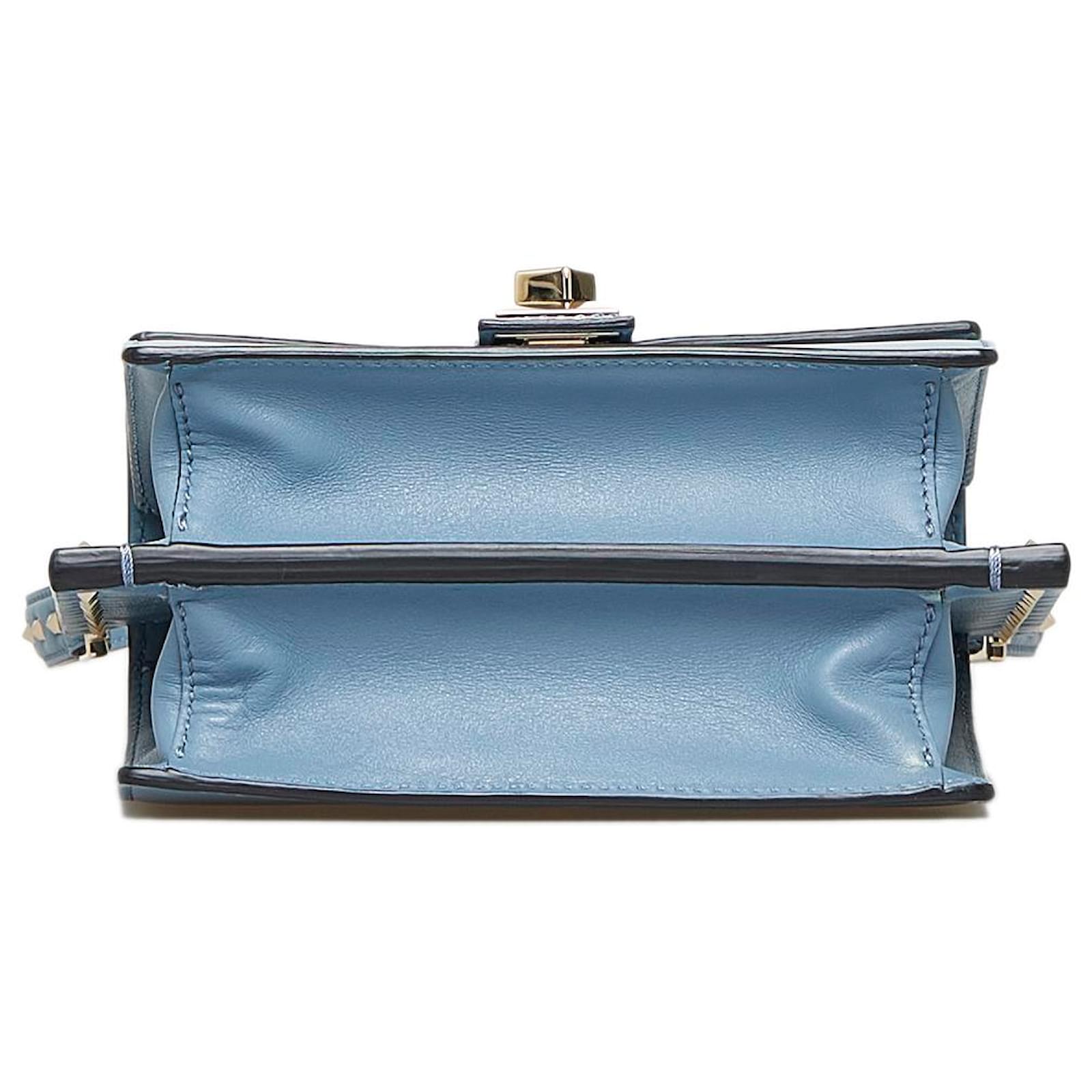 Valentino Blue Rockstud Flap Shoulder Bag Leather Pony-style calfskin  ref.936879 - Joli Closet