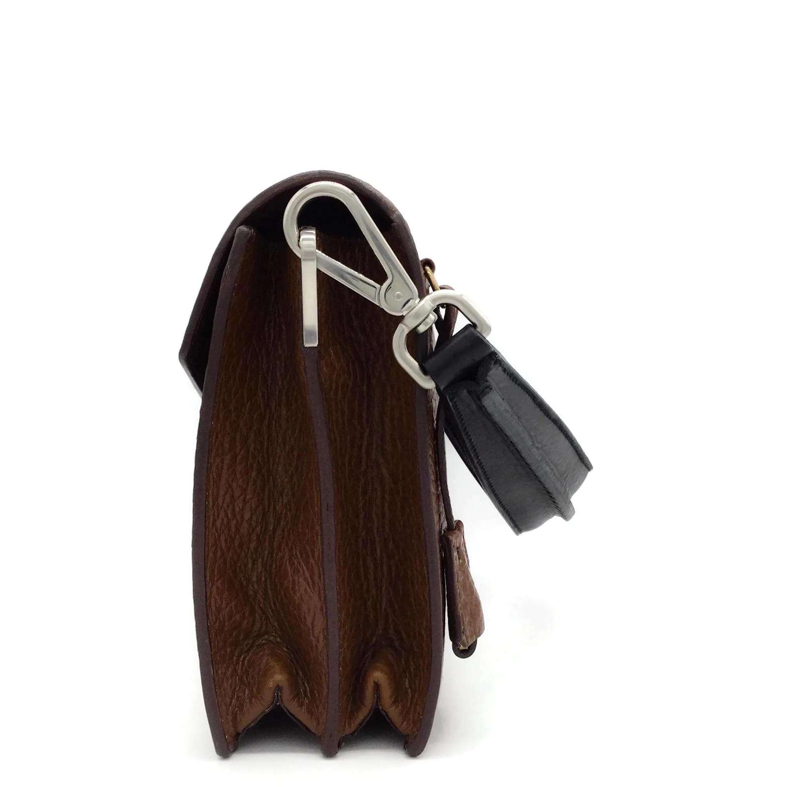 Prada Berlino Sound Brown Pebbled Leather Shoulder Bag ref