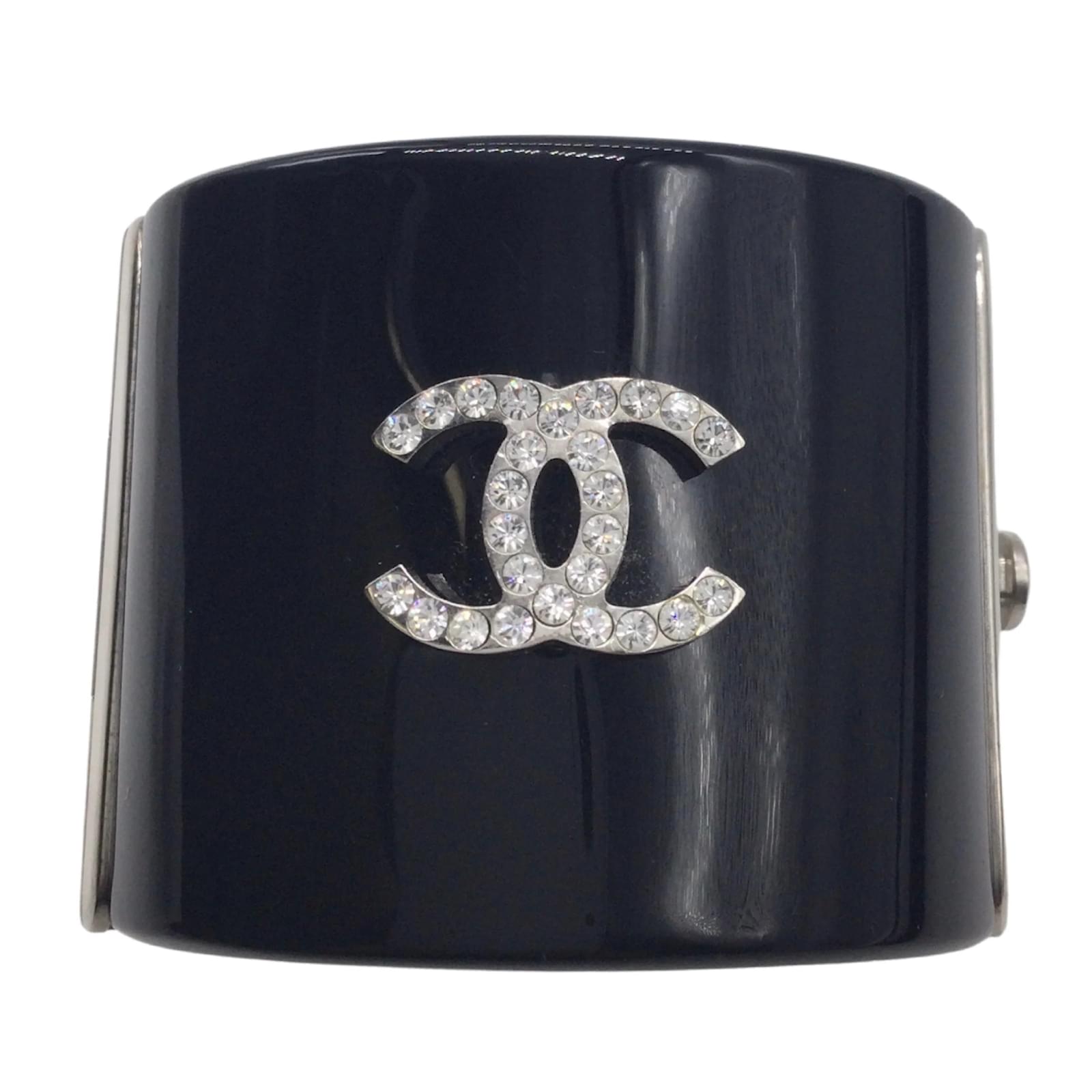 Buy Vintage CHANEL CC Logo Ribbed Cuff Bracelet Online in India - Etsy