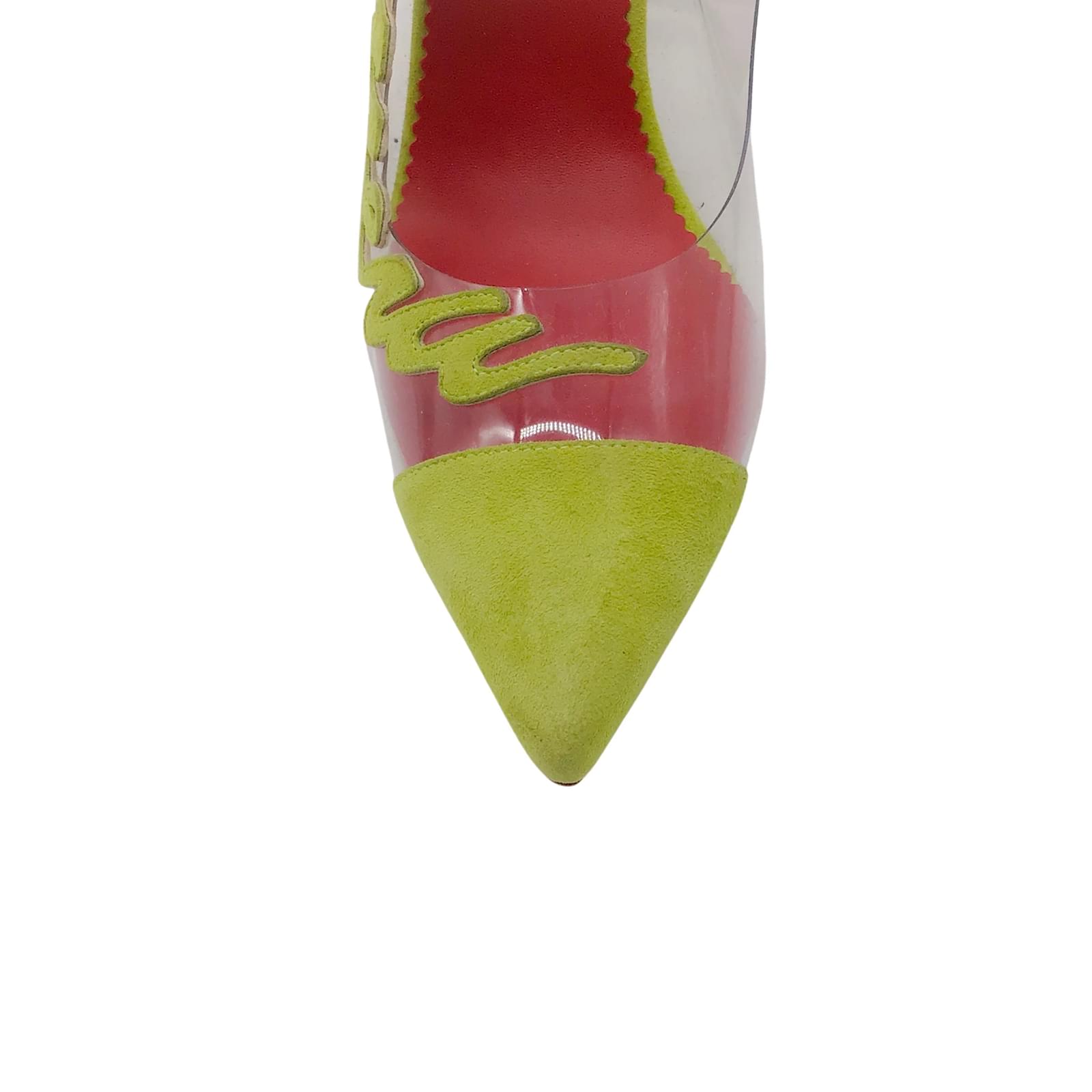 Carolina Herrera Pointed Toe Green best Suede Pumpl Shoes