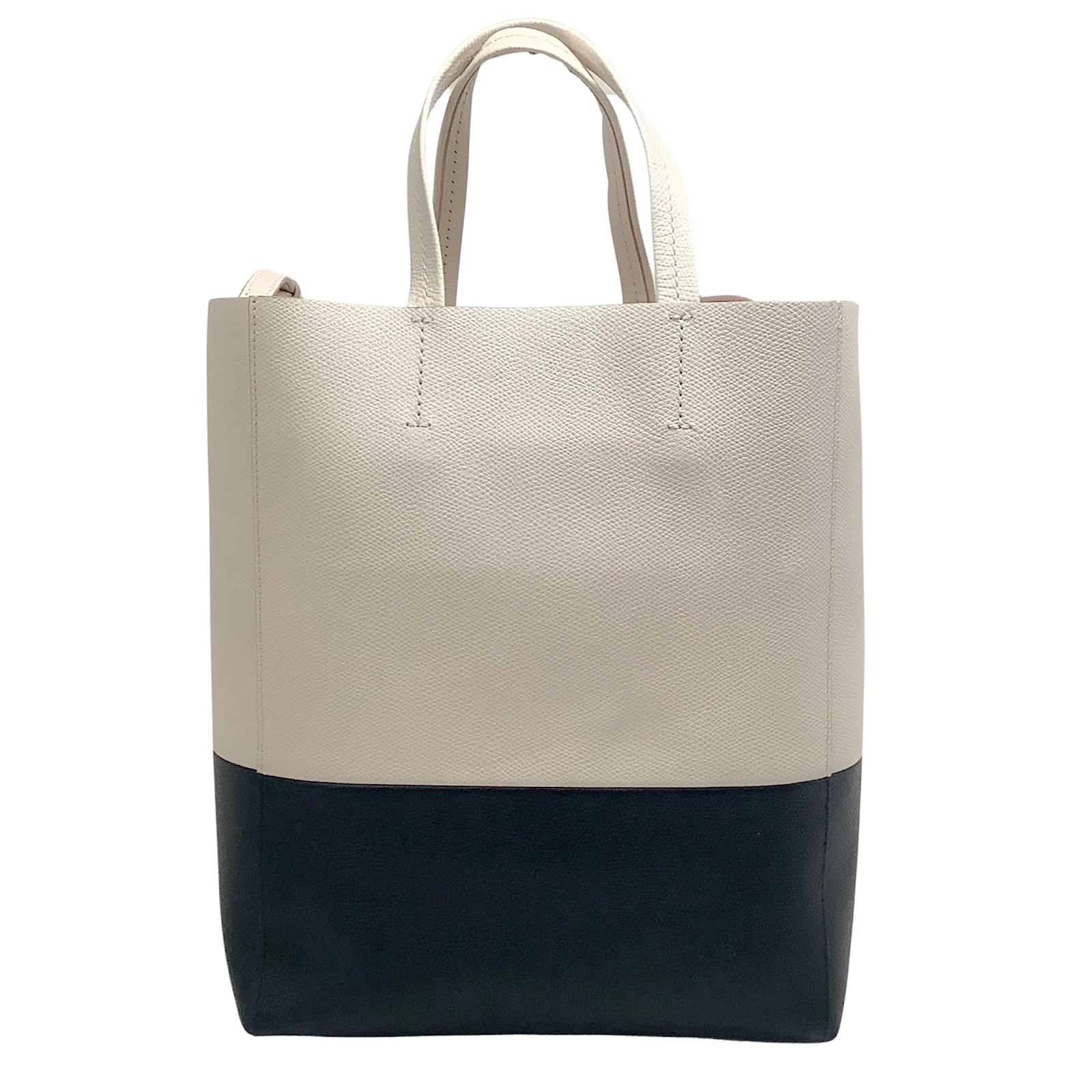 Celine Beige Grained Leather Small Vertical Cabas Tote Celine