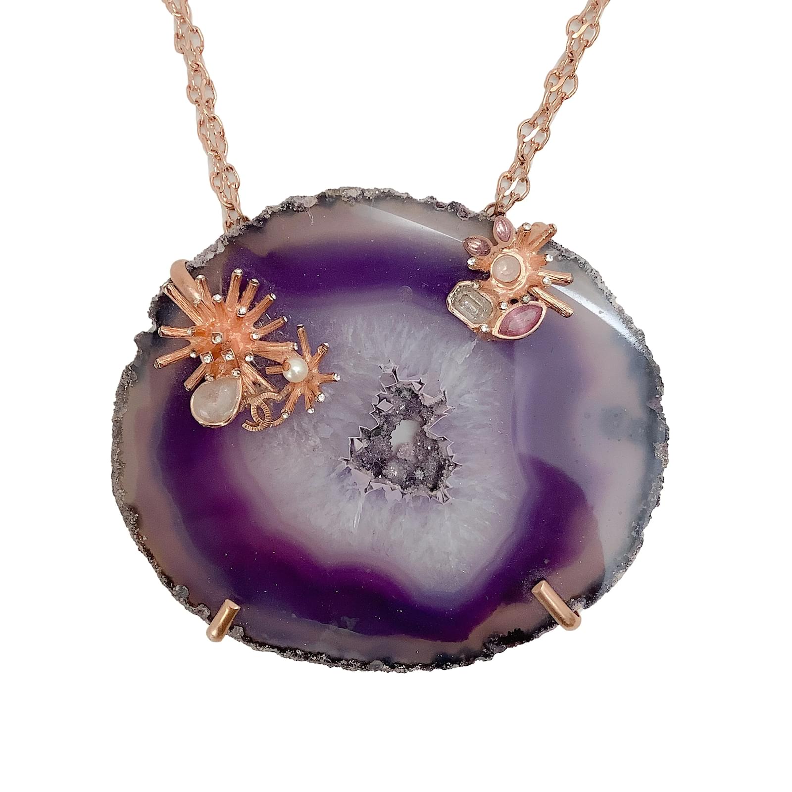 Necklaces Chanel Chanel Purple Amethyst Slice Necklace