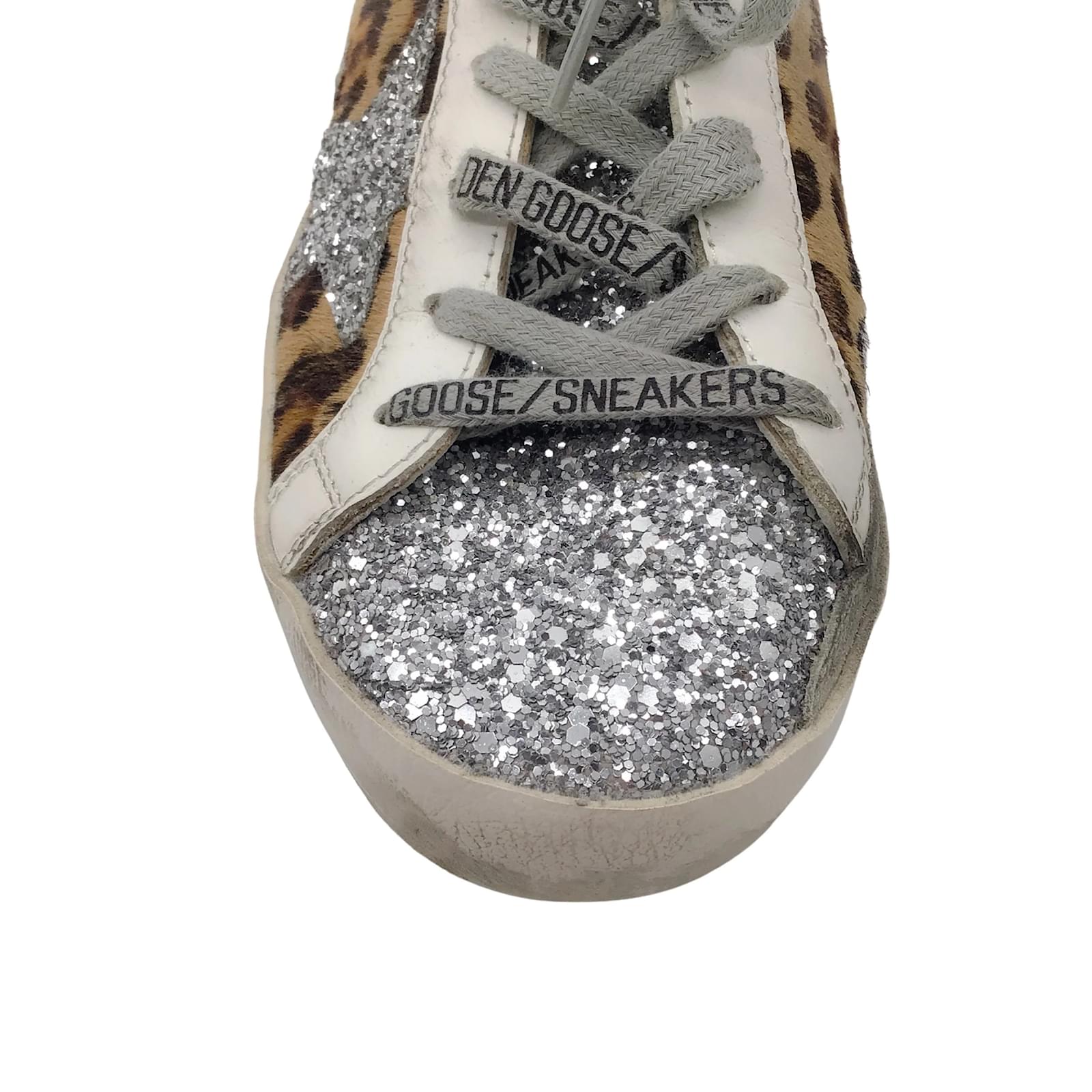 【関税&送料込】Golden  Deluxe Brand Printed Calf Hair Golden Goose Women's Slide Leopard Print Calf Hair High Top